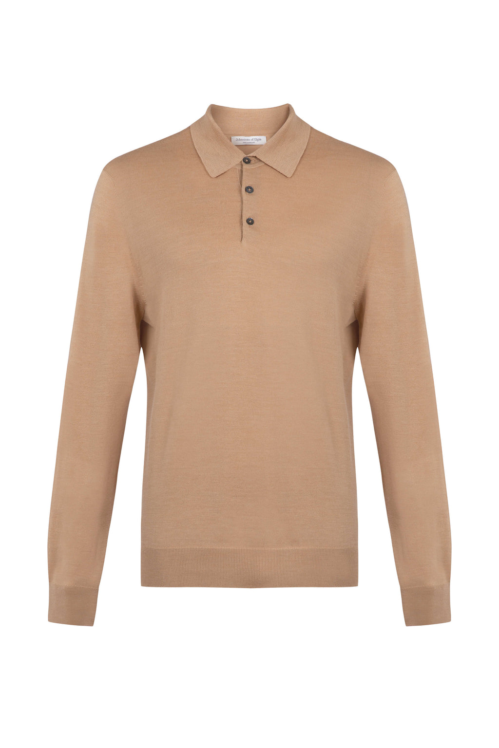 Johnstons of Elgin - Merino Long Sleeve Poloshirt