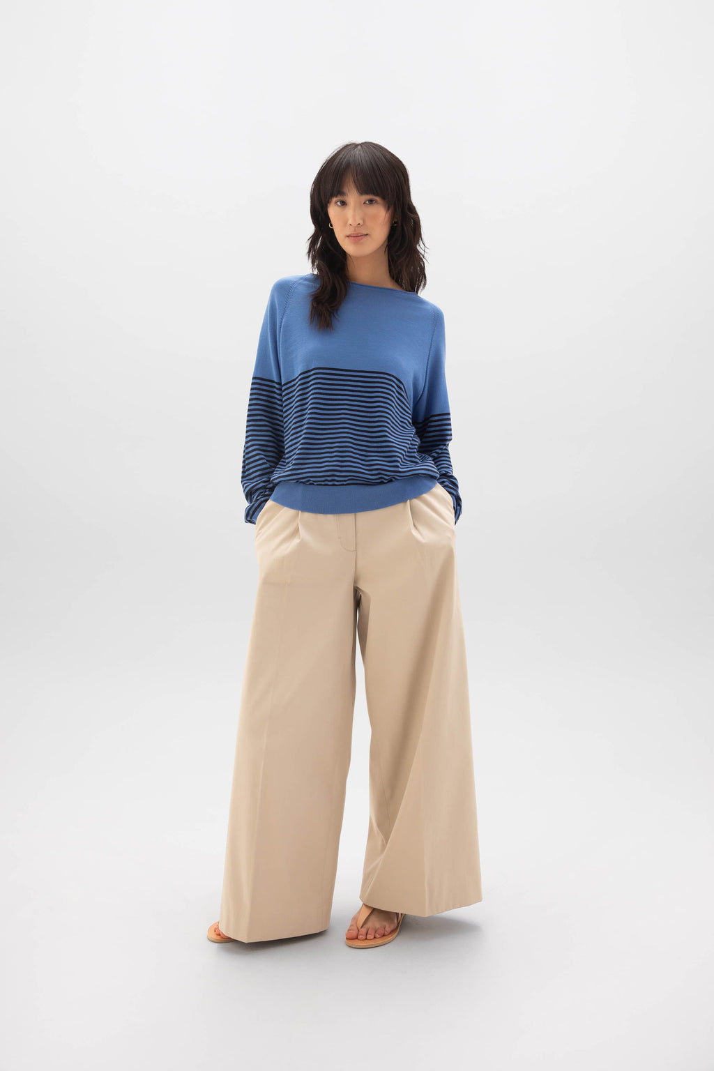 Johnstons of Elgin - Superfine Merino Bateau Stripe Sweater