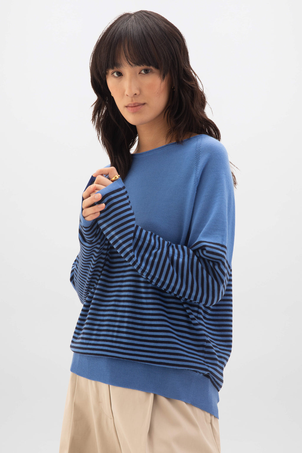 Johnstons of Elgin - Superfine Merino Bateau Stripe Sweater