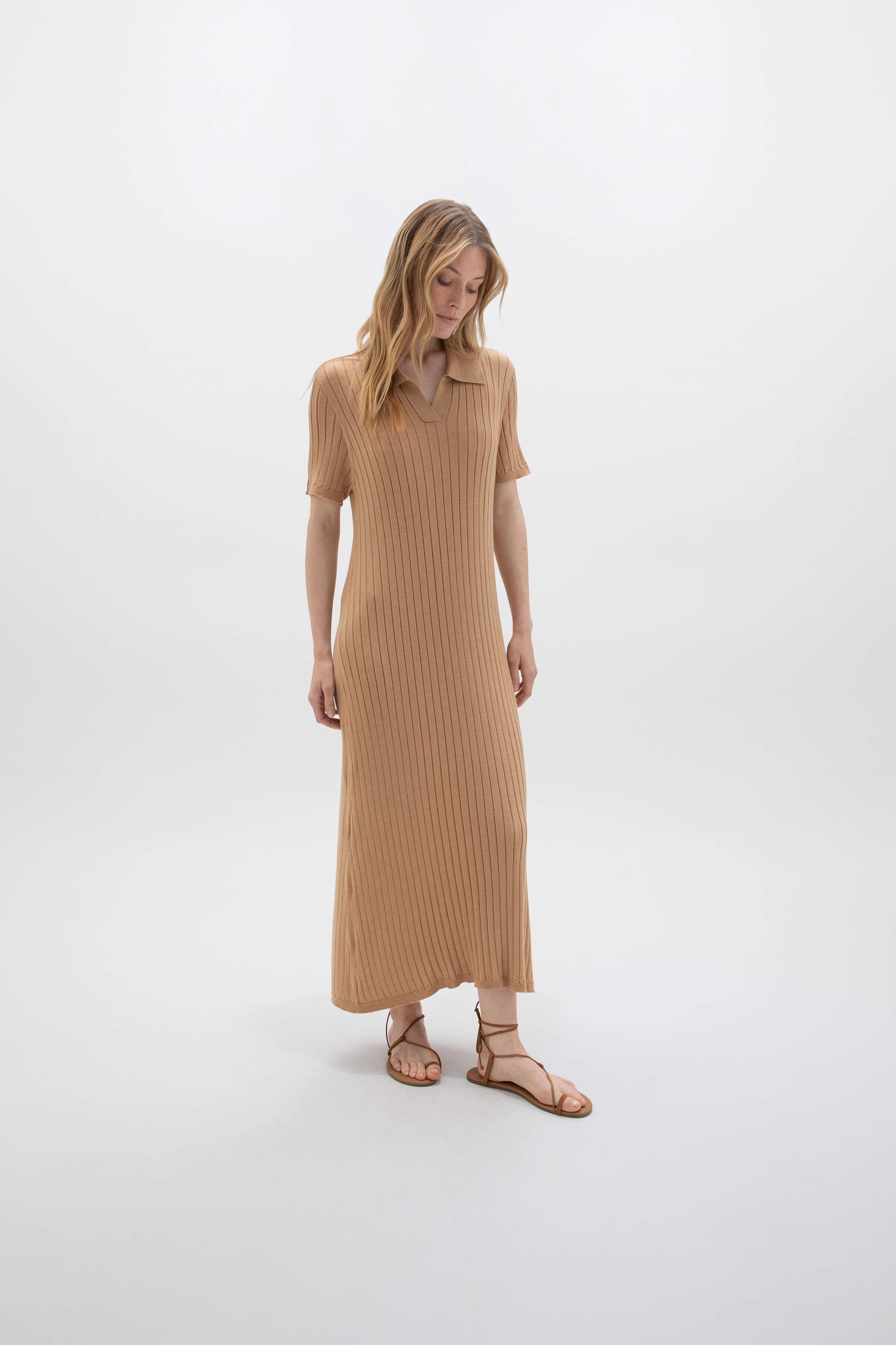 Johnstons of Elgin - Superfine Merino Ribbed Poloshirt Dress