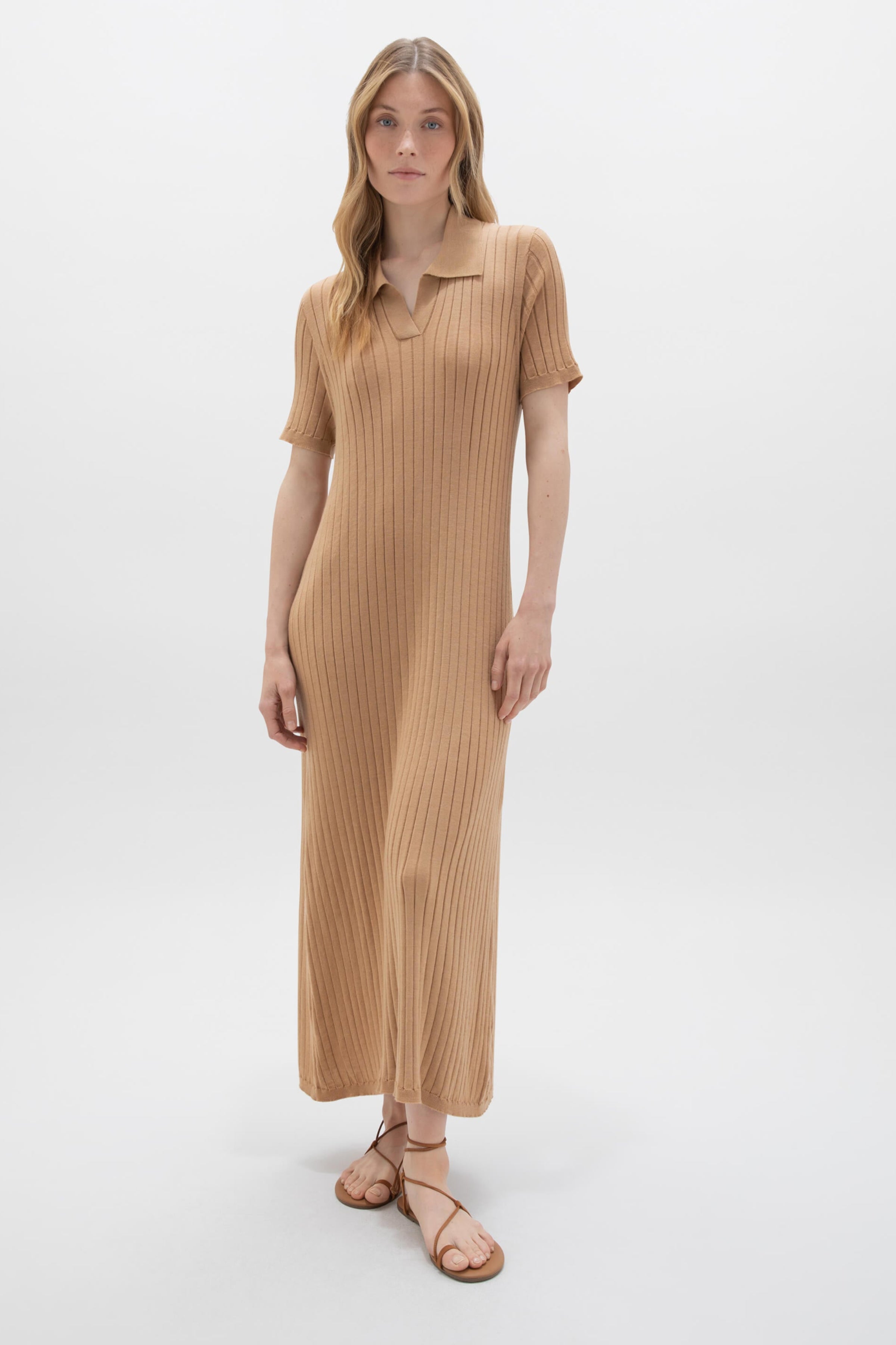Johnstons of Elgin - Superfine Merino Ribbed Poloshirt Dress