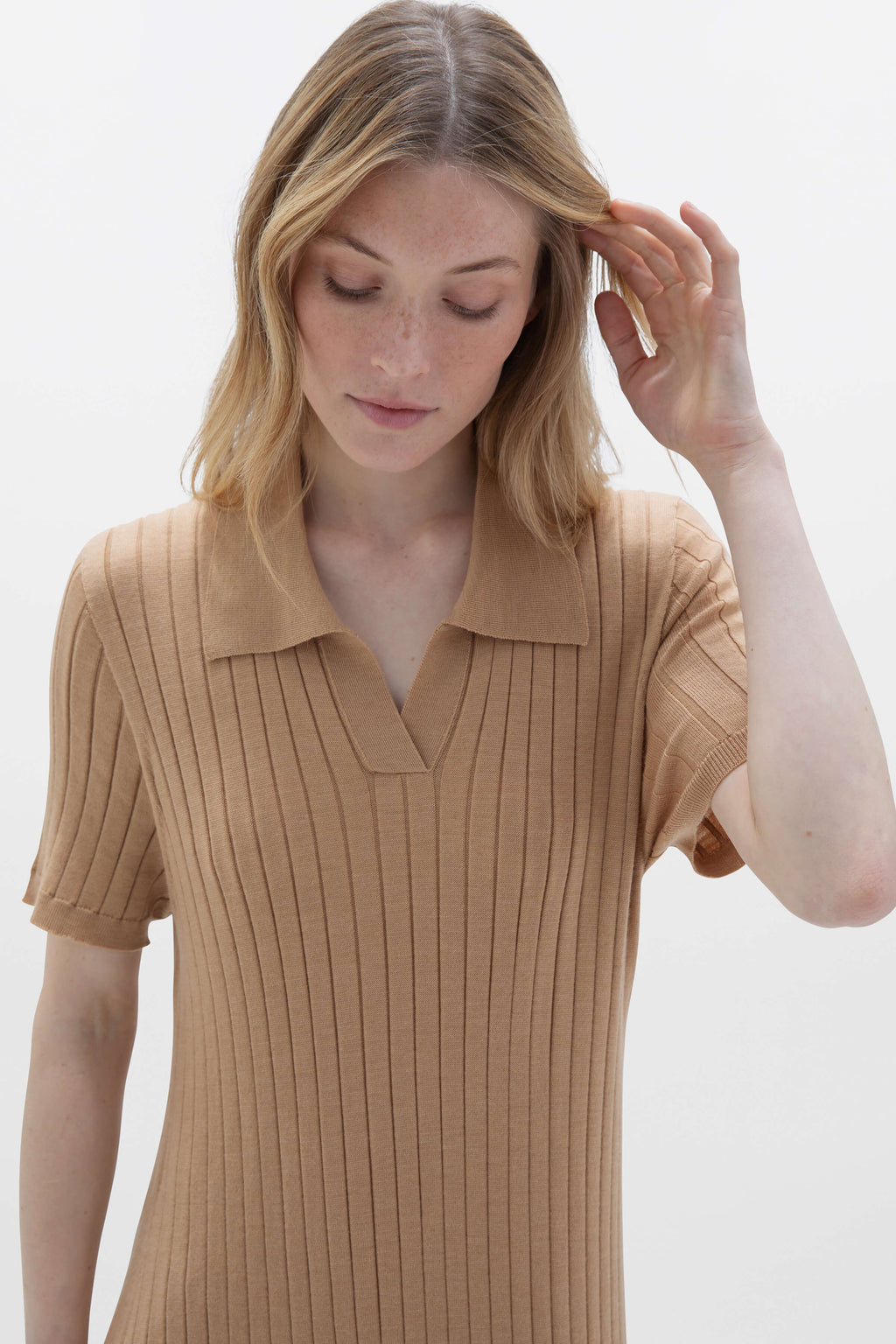 Johnstons of Elgin - Superfine Merino Ribbed Poloshirt Dress