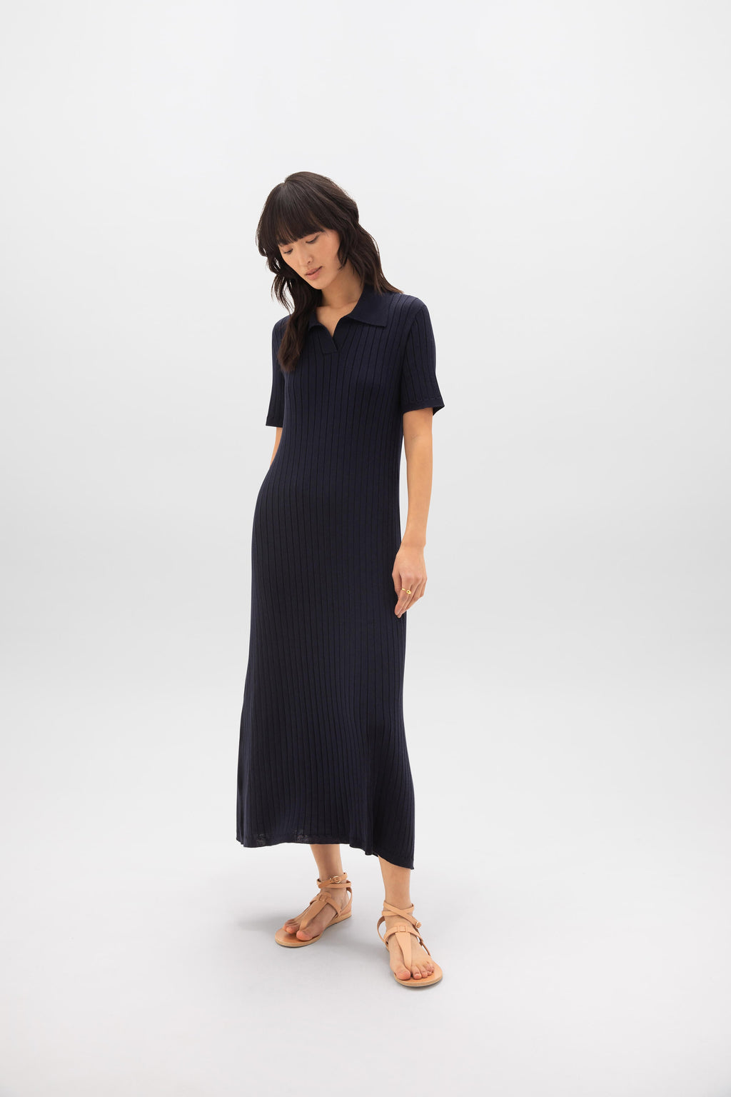 Johnstons of Elgin - Superfine Merino Ribbed Poloshirt Dress