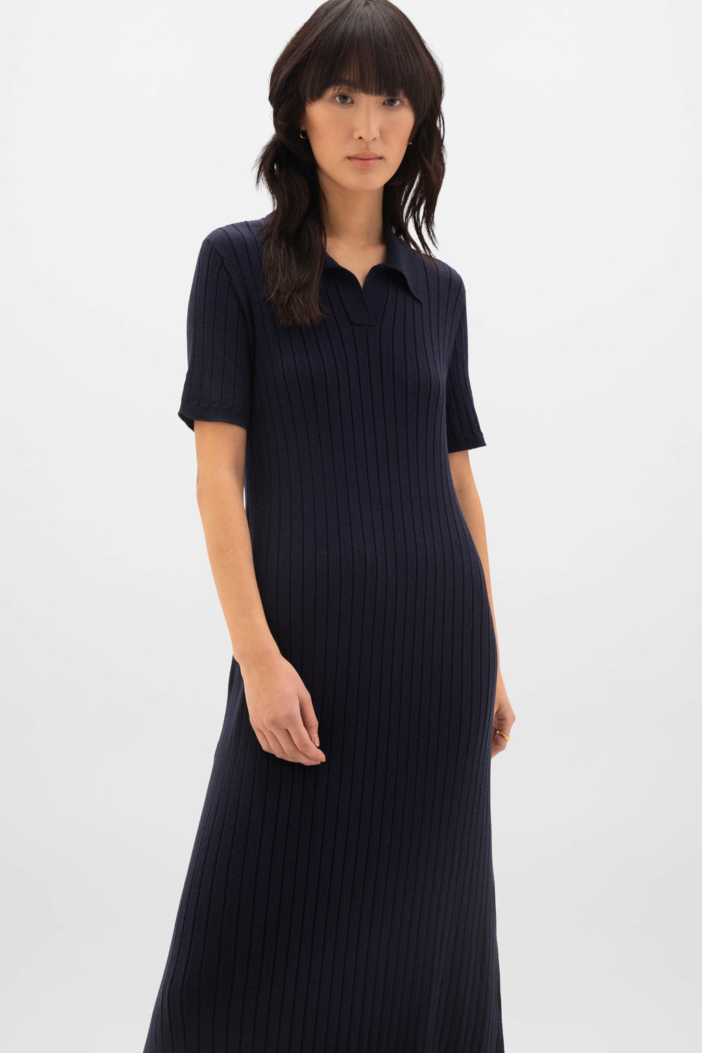 Johnstons of Elgin - Superfine Merino Ribbed Poloshirt Dress
