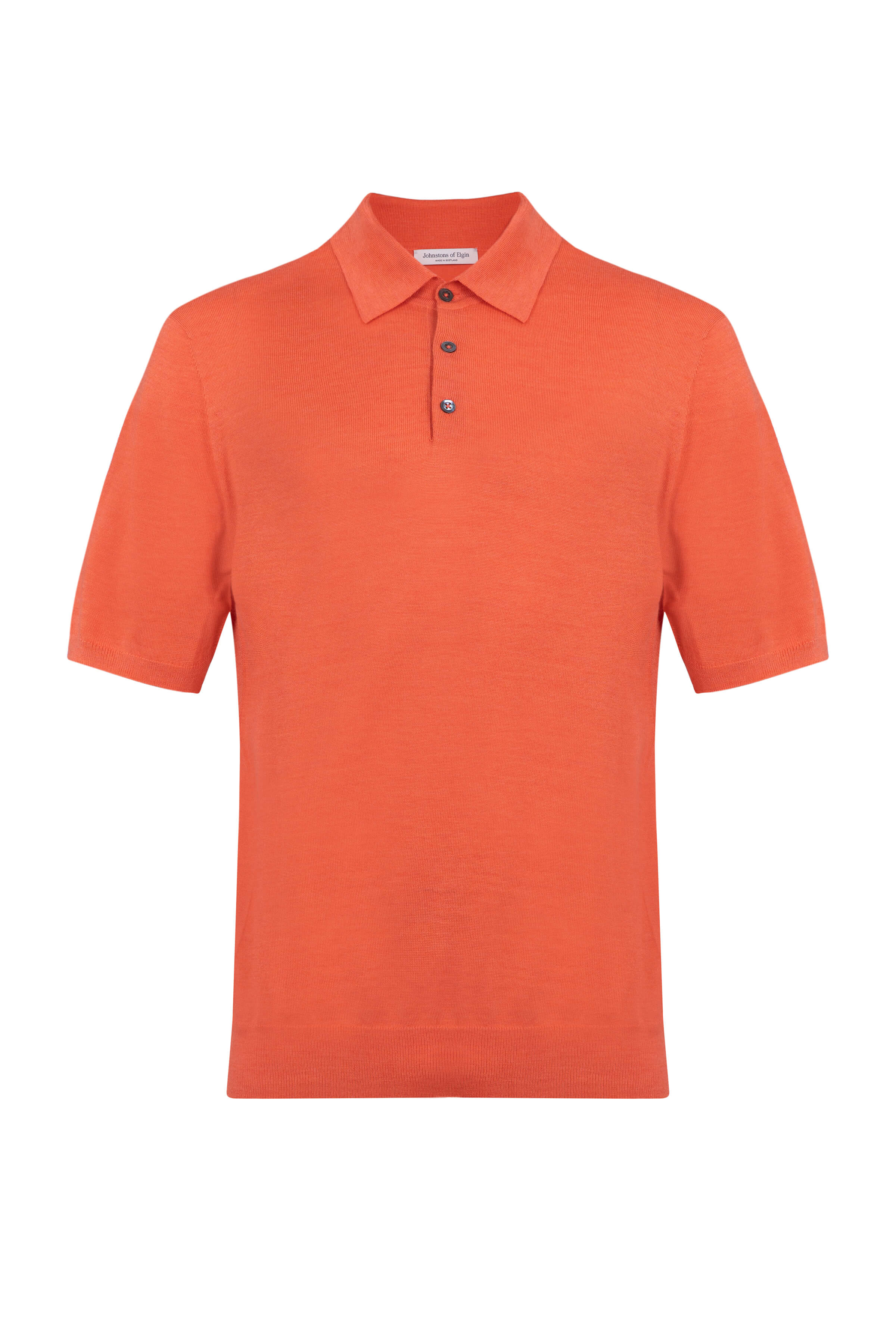 Johnstons of Elgin - Superfine Merino Orange Poloshirt