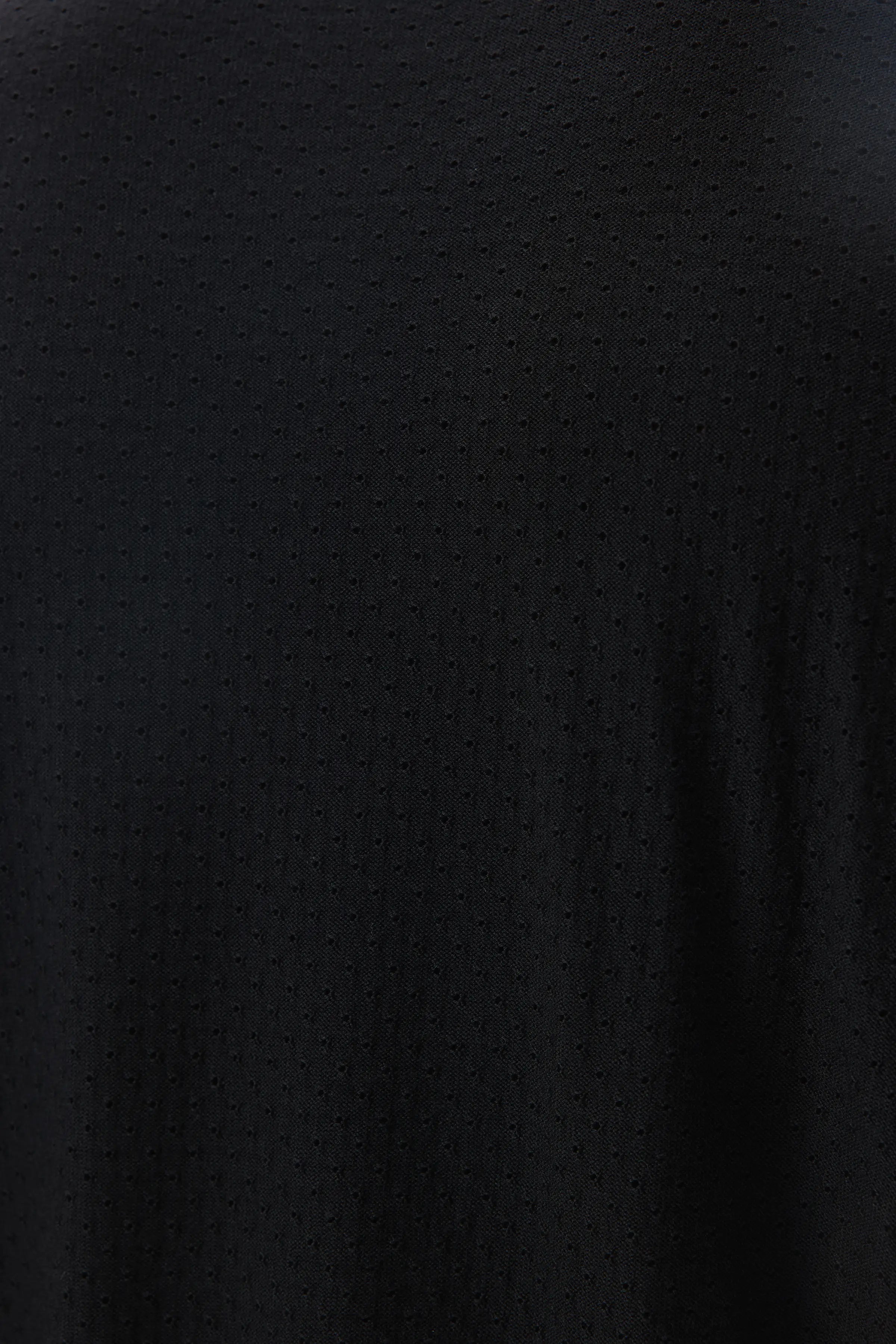 Johnstons of Elgin - Superfine Merino Mesh Black Crew Neck