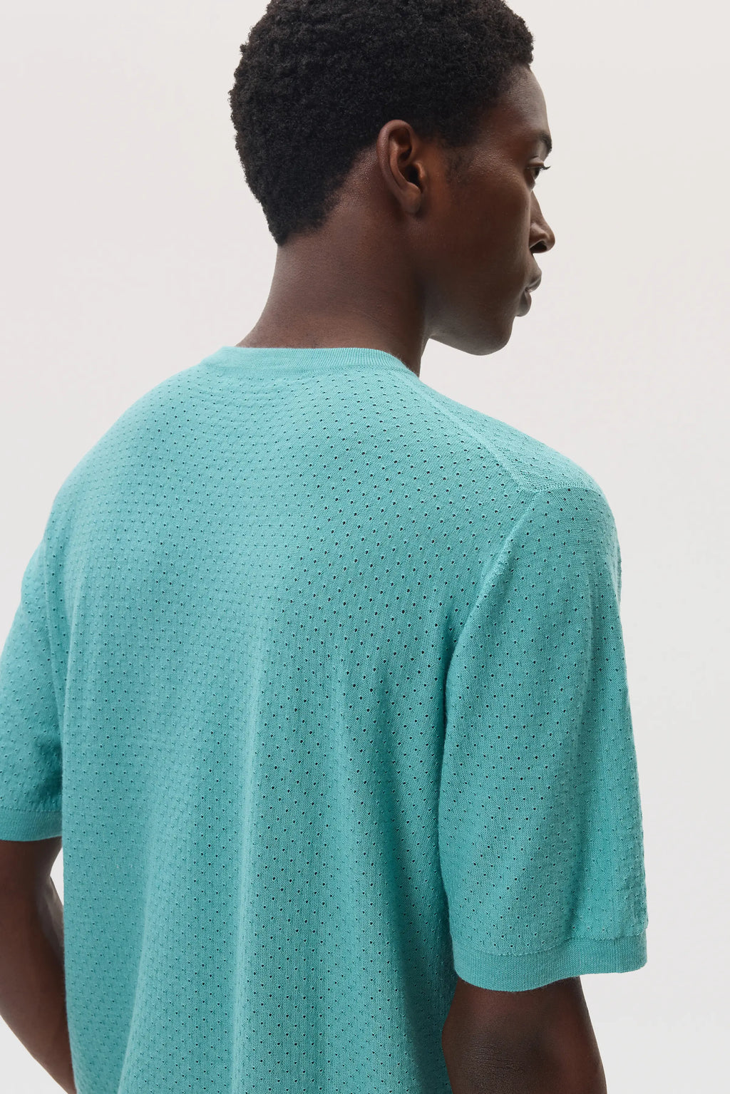 Johnstons of Elgin - Superfine Merino Mesh Green T - Shirt