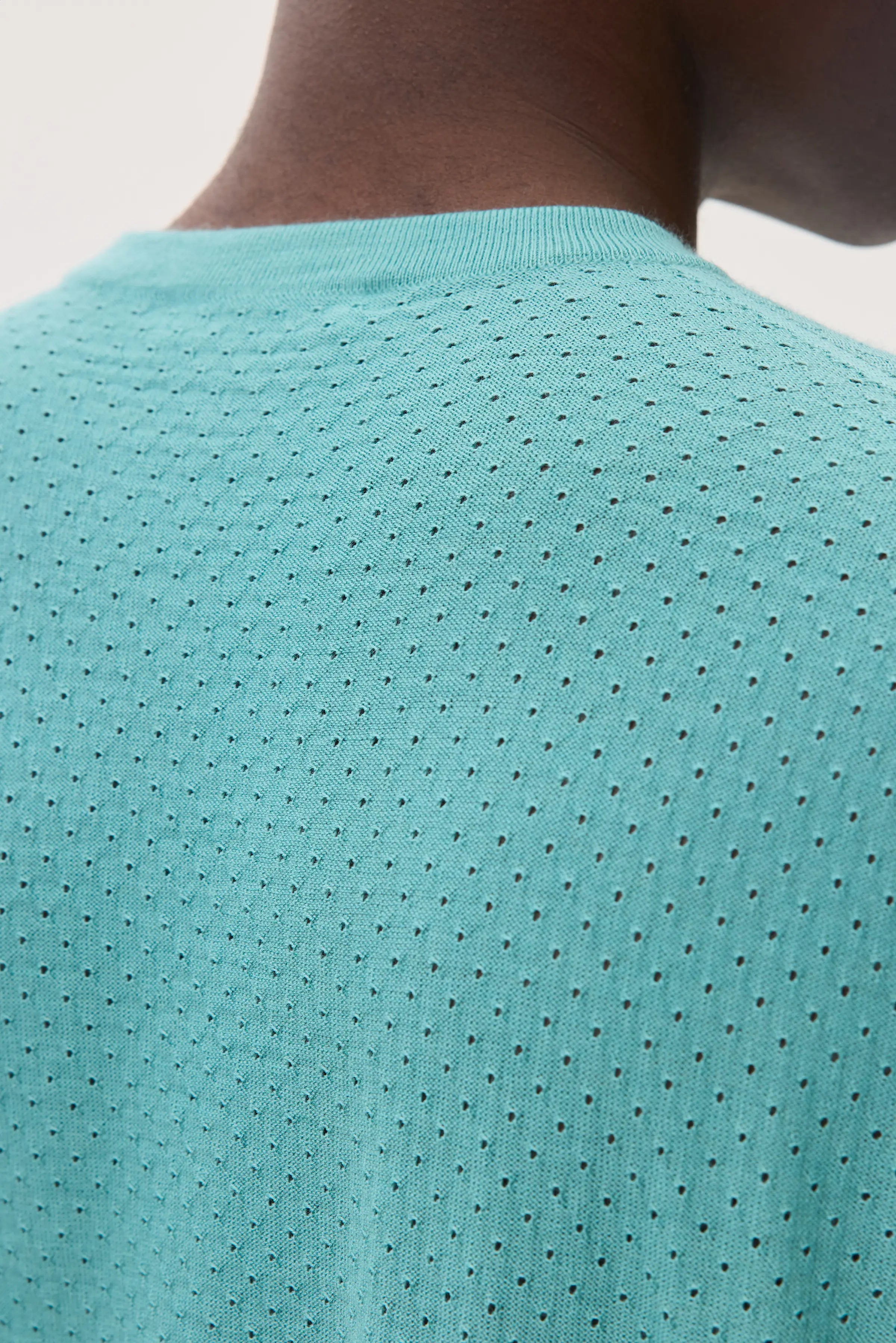 Johnstons of Elgin - Superfine Merino Mesh Green T - Shirt