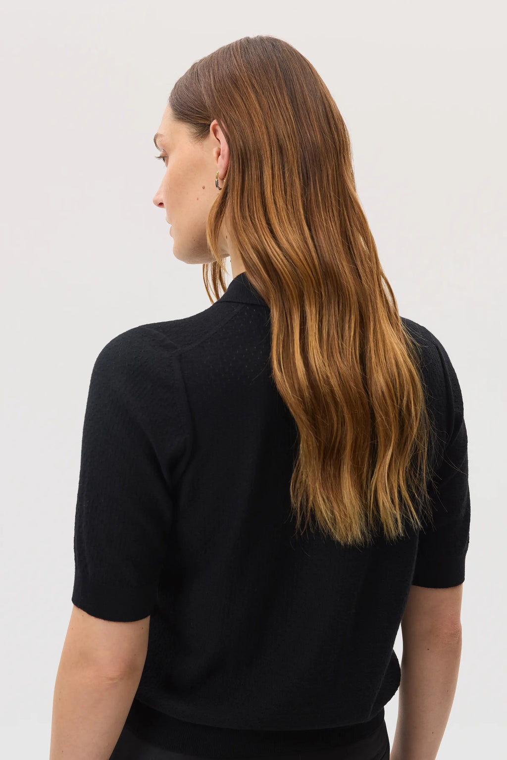 Johnstons of Elgin - Superfine Merino Pointelle Argyle Polo Shirt