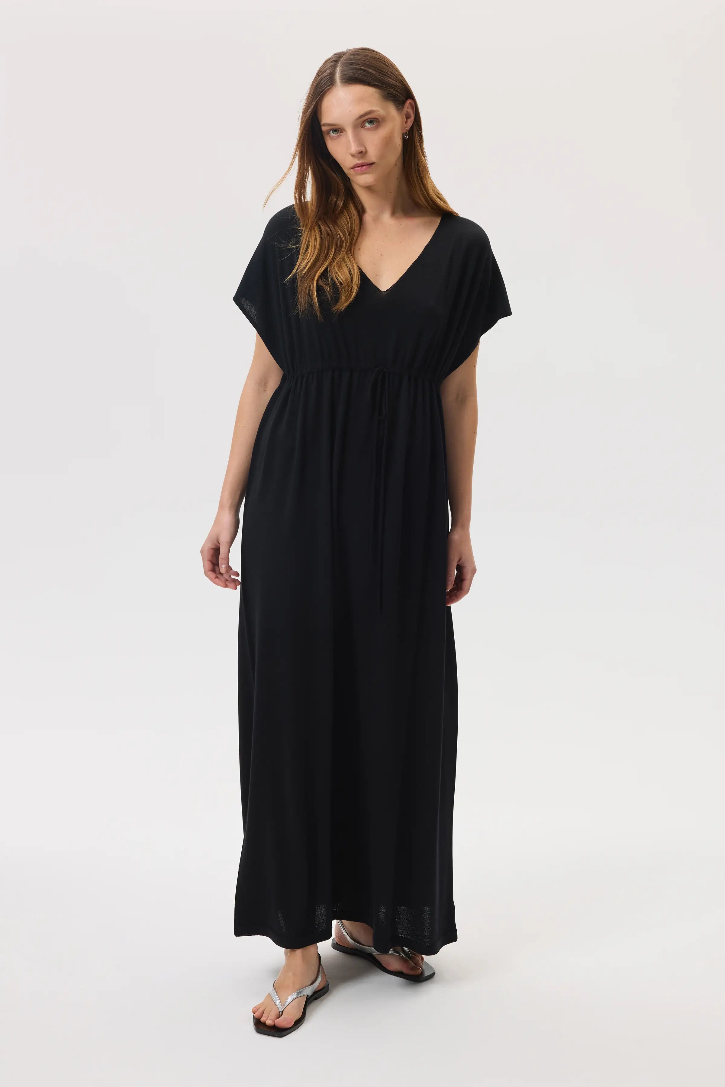 Johnstons of Elgin - Superfine Merino Black Maxi Dress