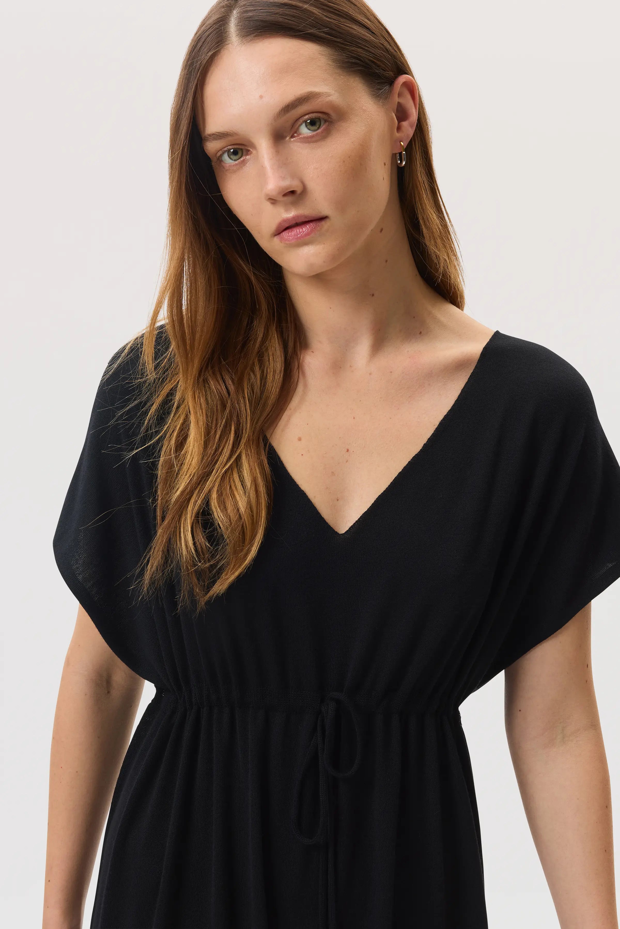 Johnstons of Elgin - Superfine Merino Black Maxi Dress