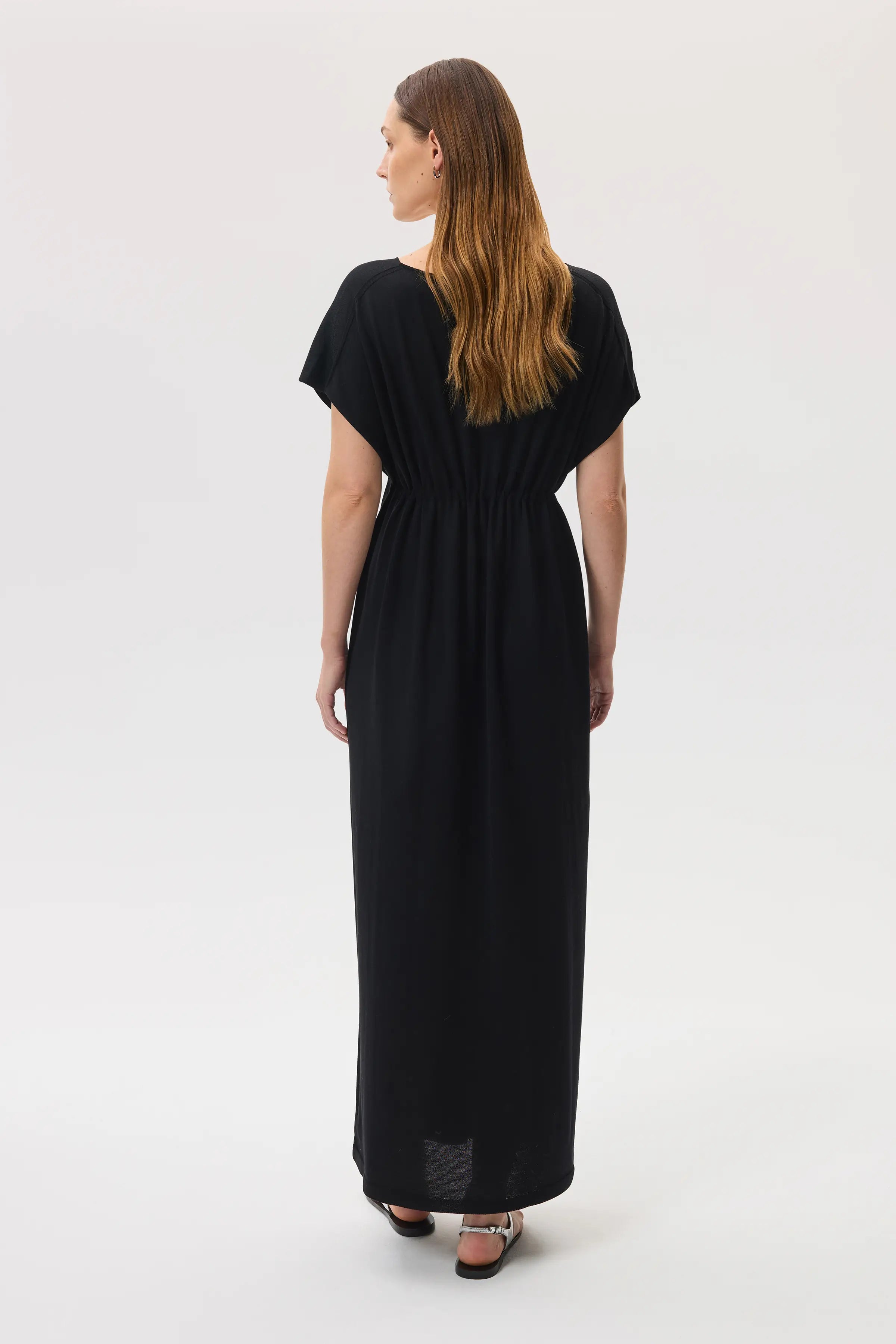 Johnstons of Elgin - Superfine Merino Black Maxi Dress