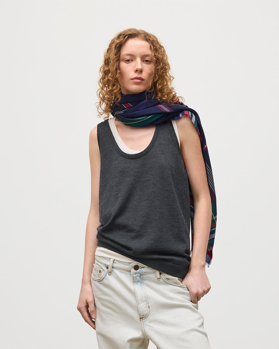 Johnstons of Elgin - Greer Dark Grey Merino Vest