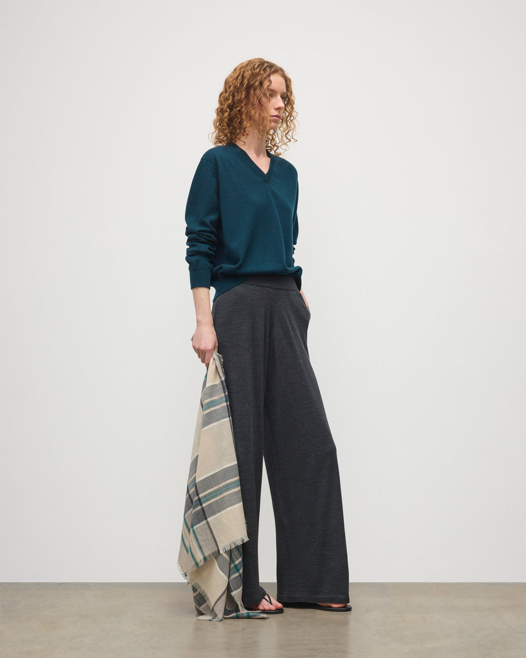 Johnstons of Elgin - Ina Dark Grey Merino Trousers