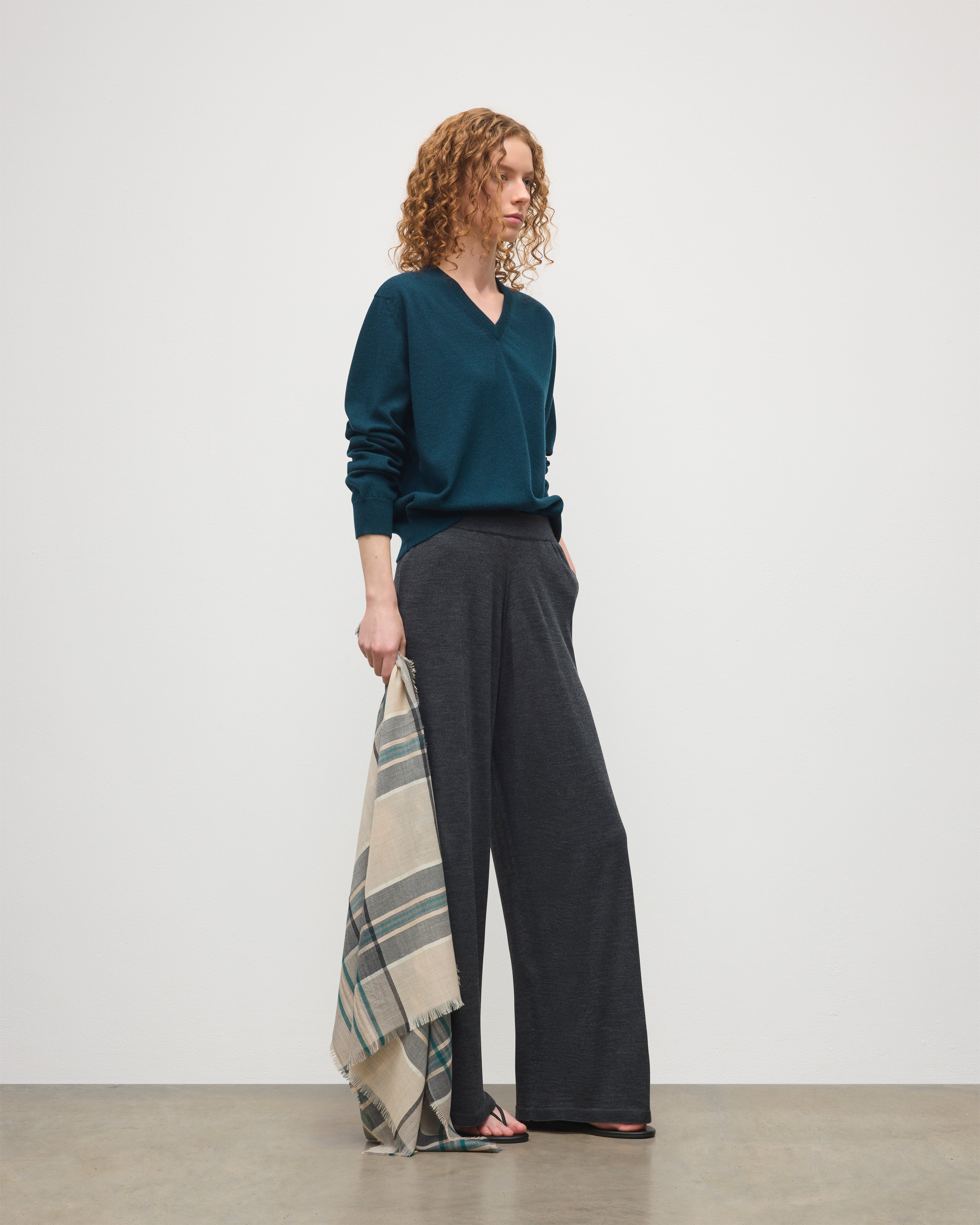 Johnstons of Elgin - Ina Dark Grey Merino Trousers