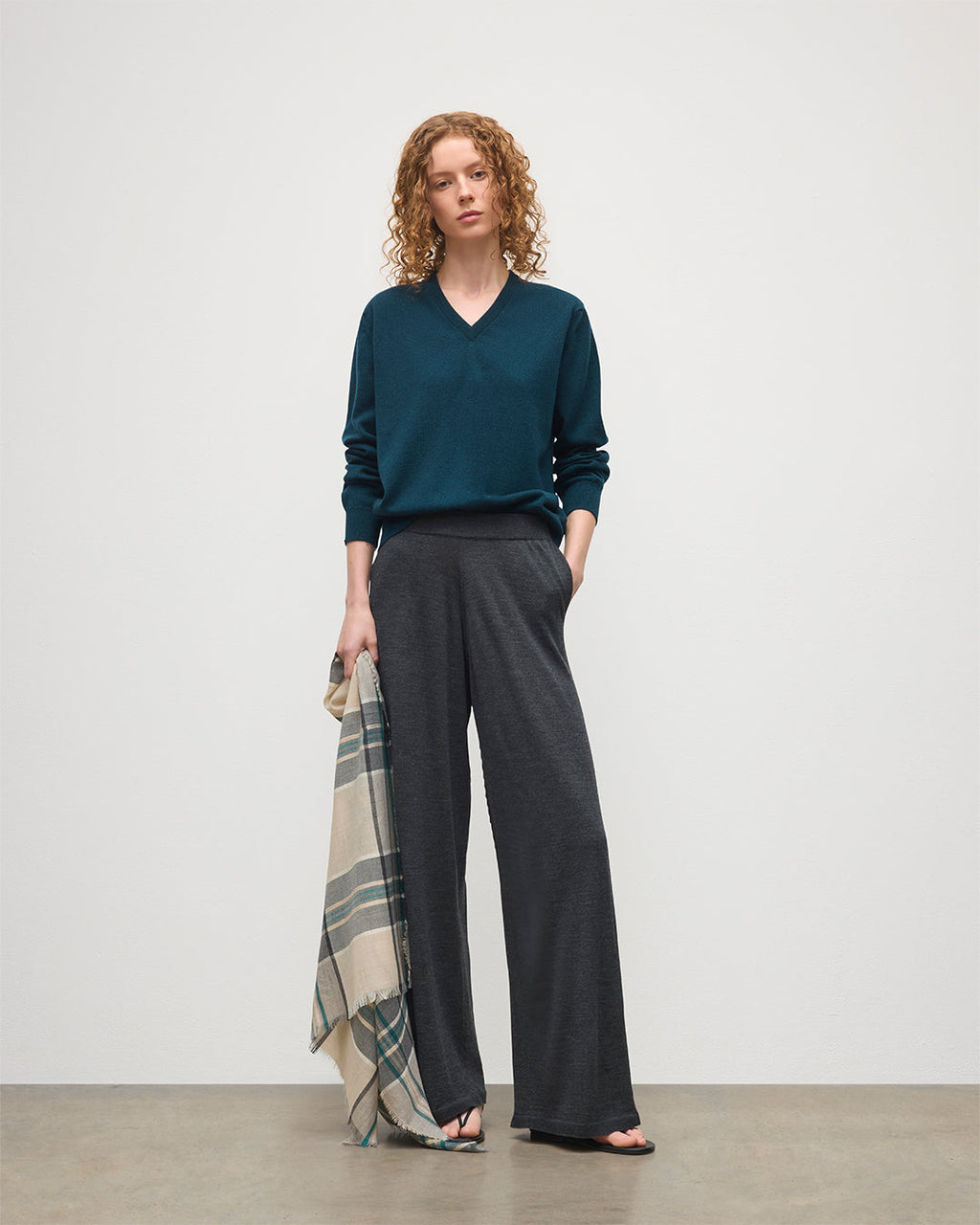 Johnstons of Elgin - Ina Dark Grey Merino Trousers