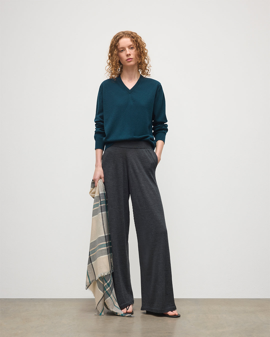Johnstons of Elgin - Ina Dark Grey Merino Trousers