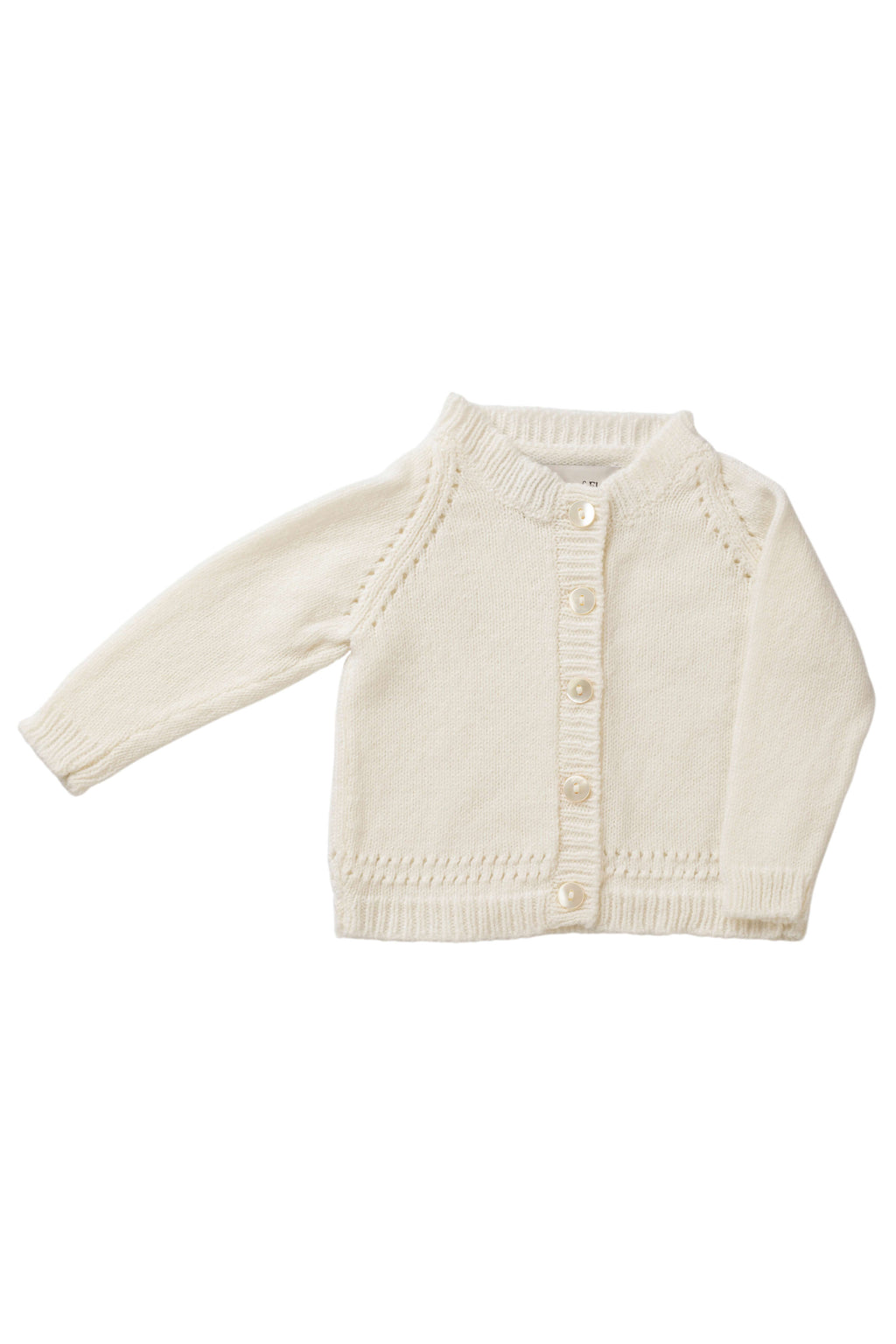 Johnstons of Elgin - White Cashmere Baby Cardigan