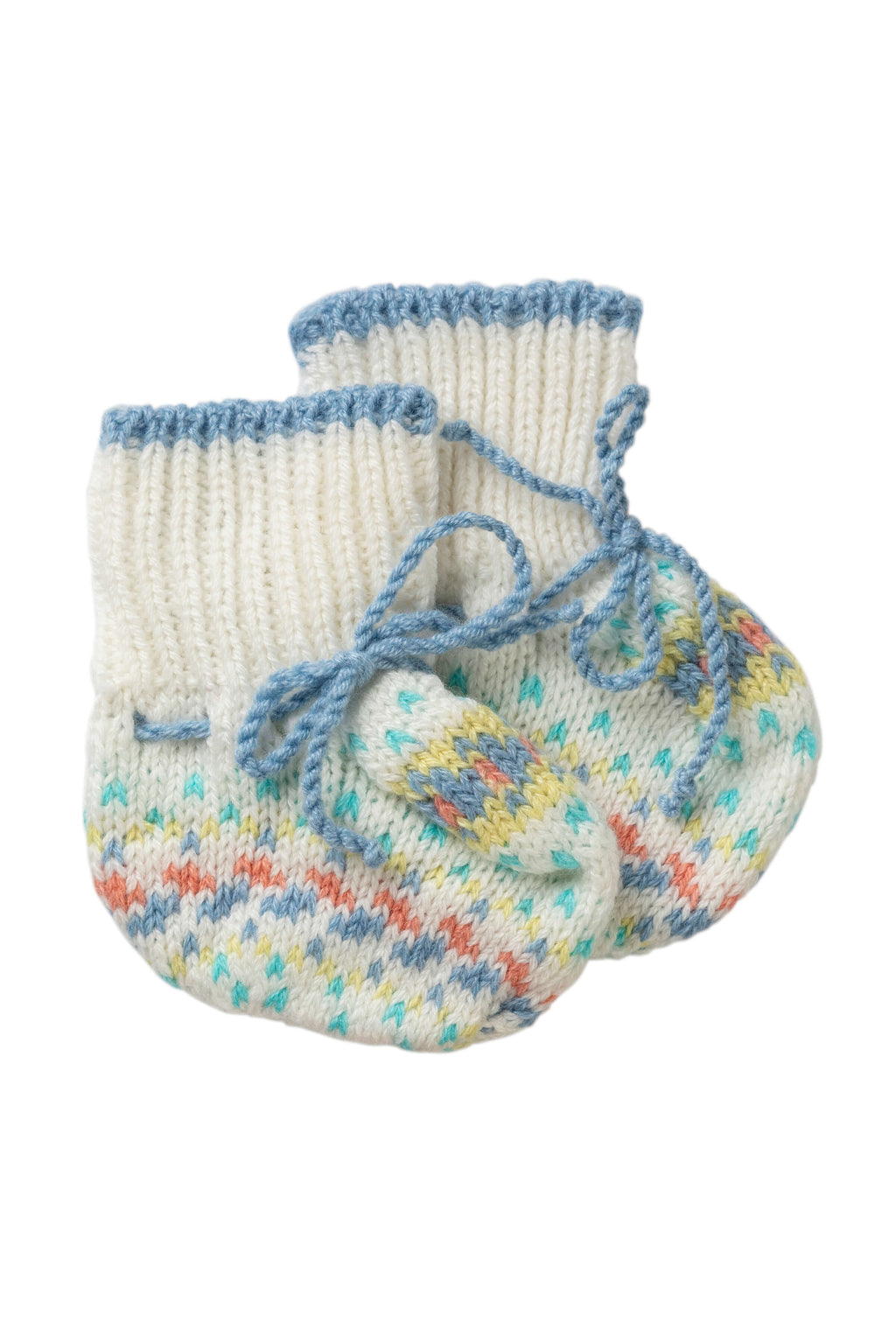 Johnstons of Elgin - Blue Fairisle Cashmere Baby Booties
