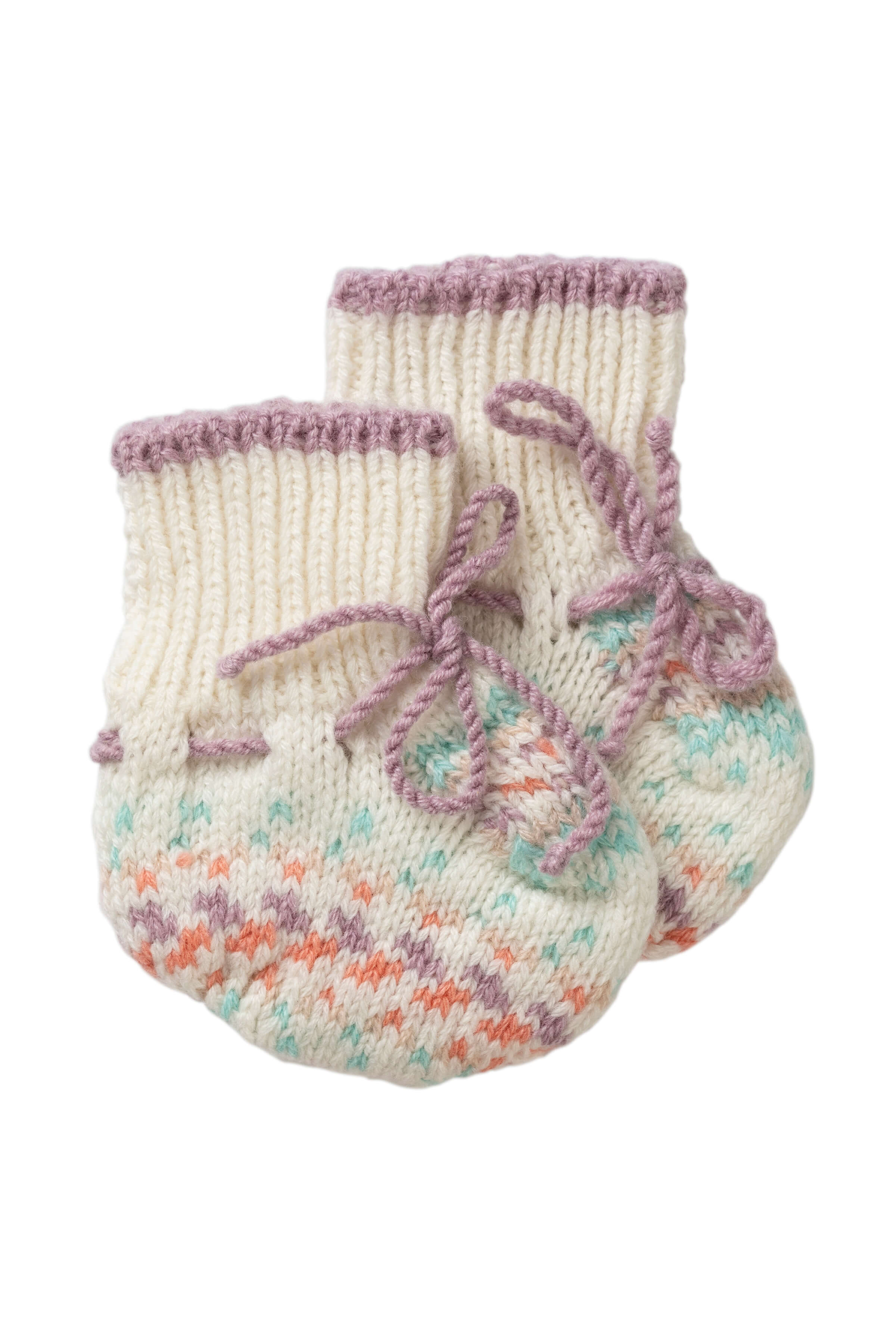 Johnstons of Elgin - Pink Fairisle Cashmere Baby Booties