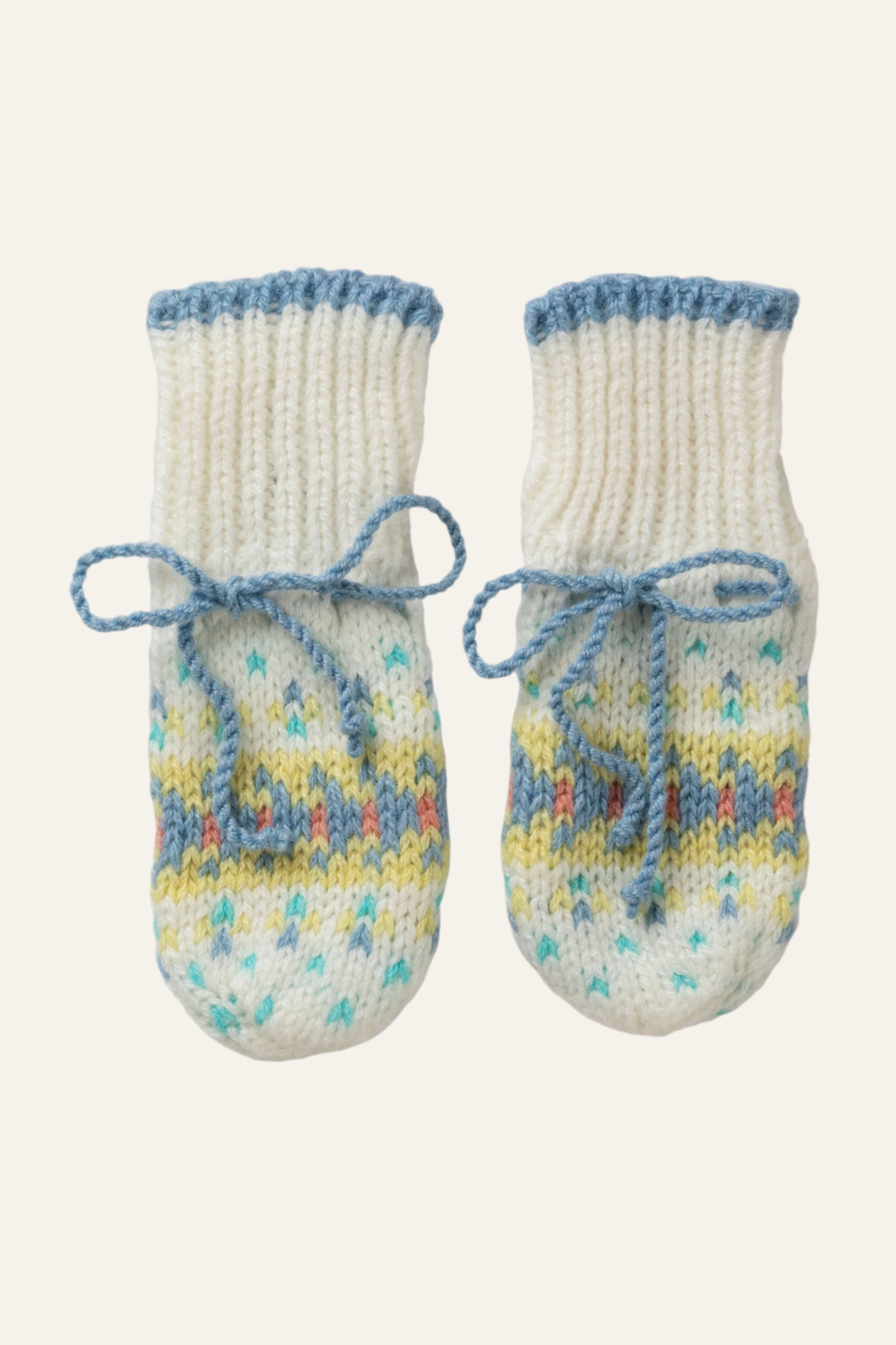 Johnstons of Elgin - Blue Cashmere Fairisle Baby Mittens