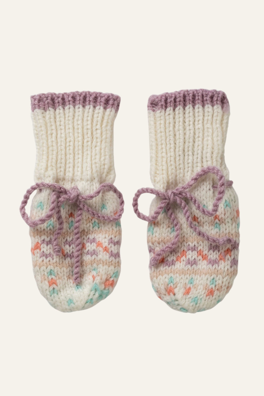 Johnstons of Elgin - Pink Cashmere Fairisle Baby Mittens