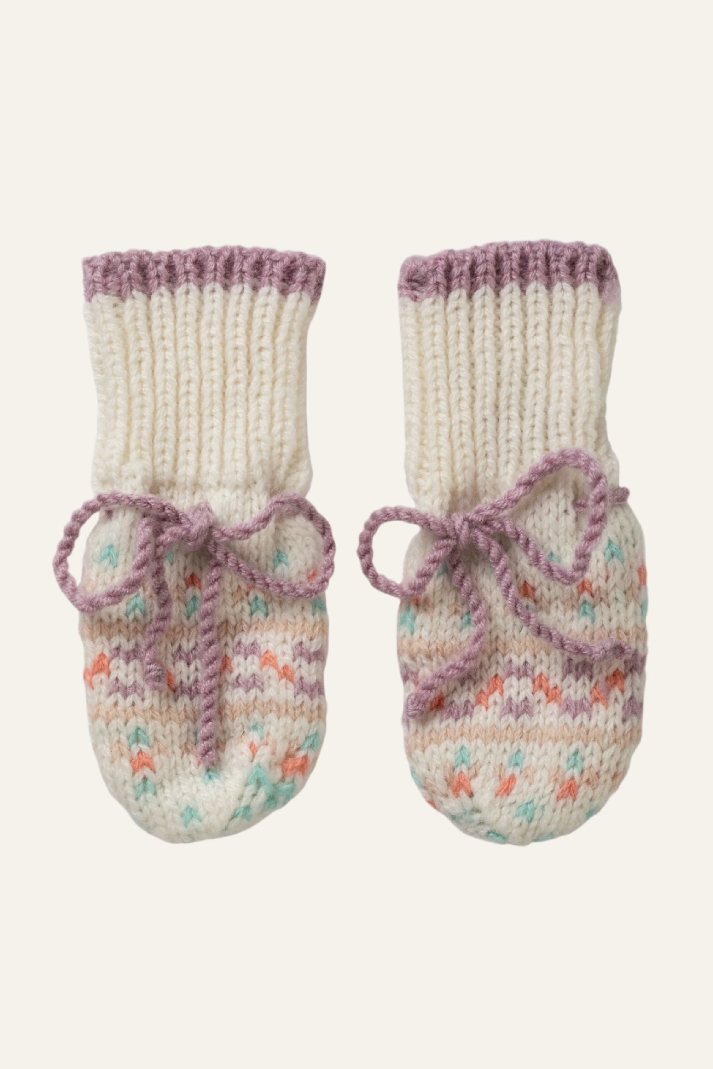 Johnstons of Elgin - Pink Cashmere Fairisle Baby Mittens