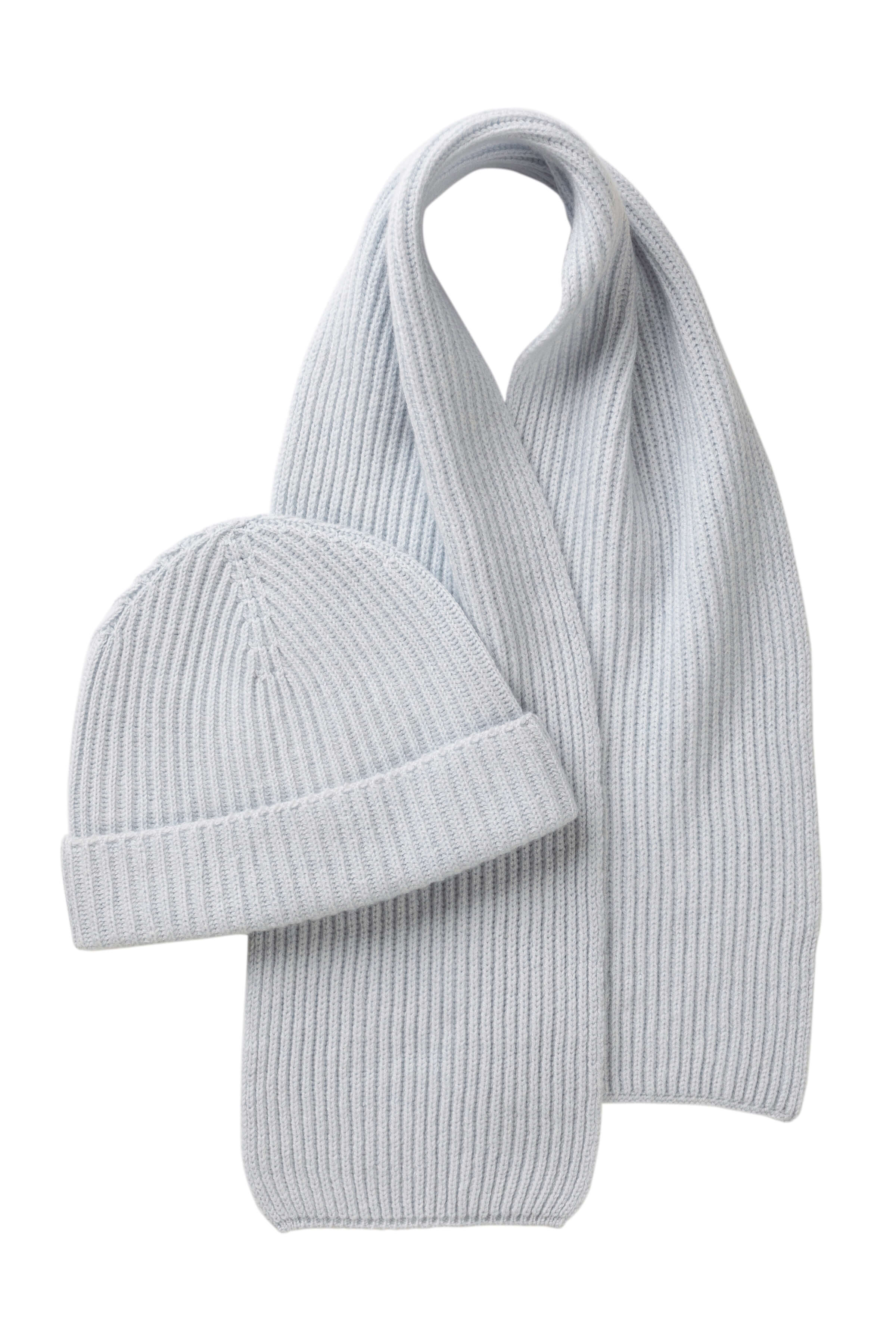 Johnstons of Elgin - Children's Blue Beanie & Scarf Gift Set