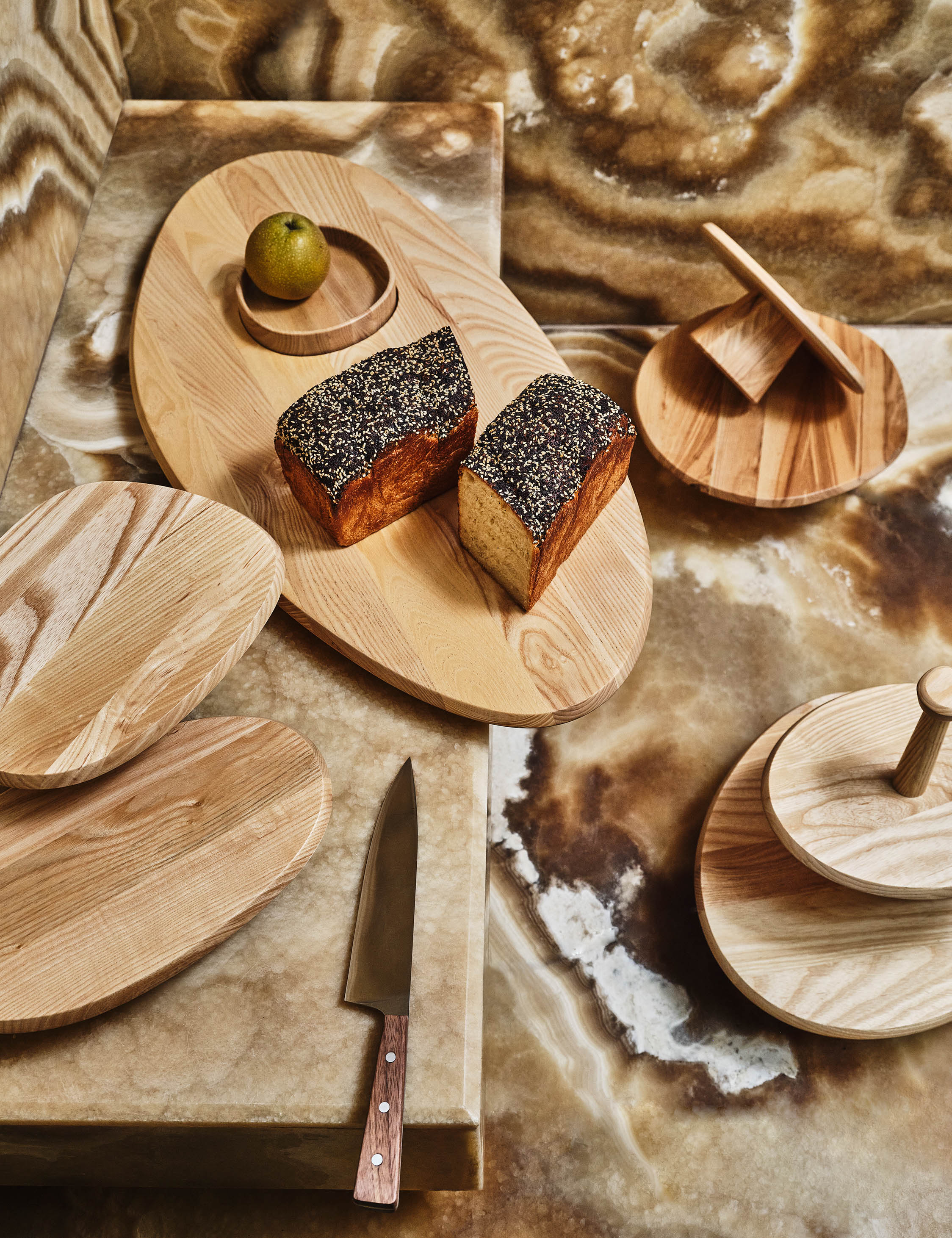 Lulu and Georgia - Dune Ash Wood Cake Stand by Kelly Wearstler x Serax