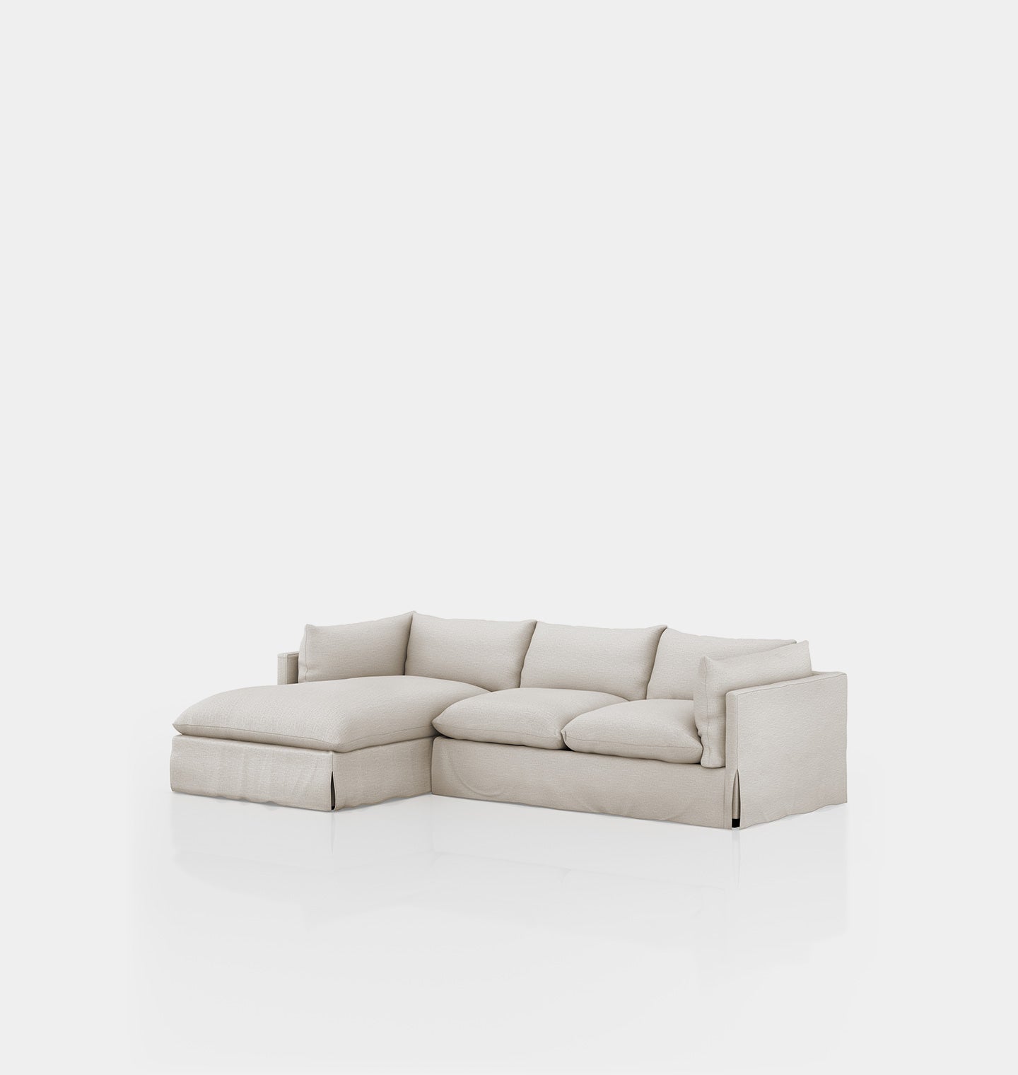 Amber Interiors - Kelby Slipcovered 2pc Sectional