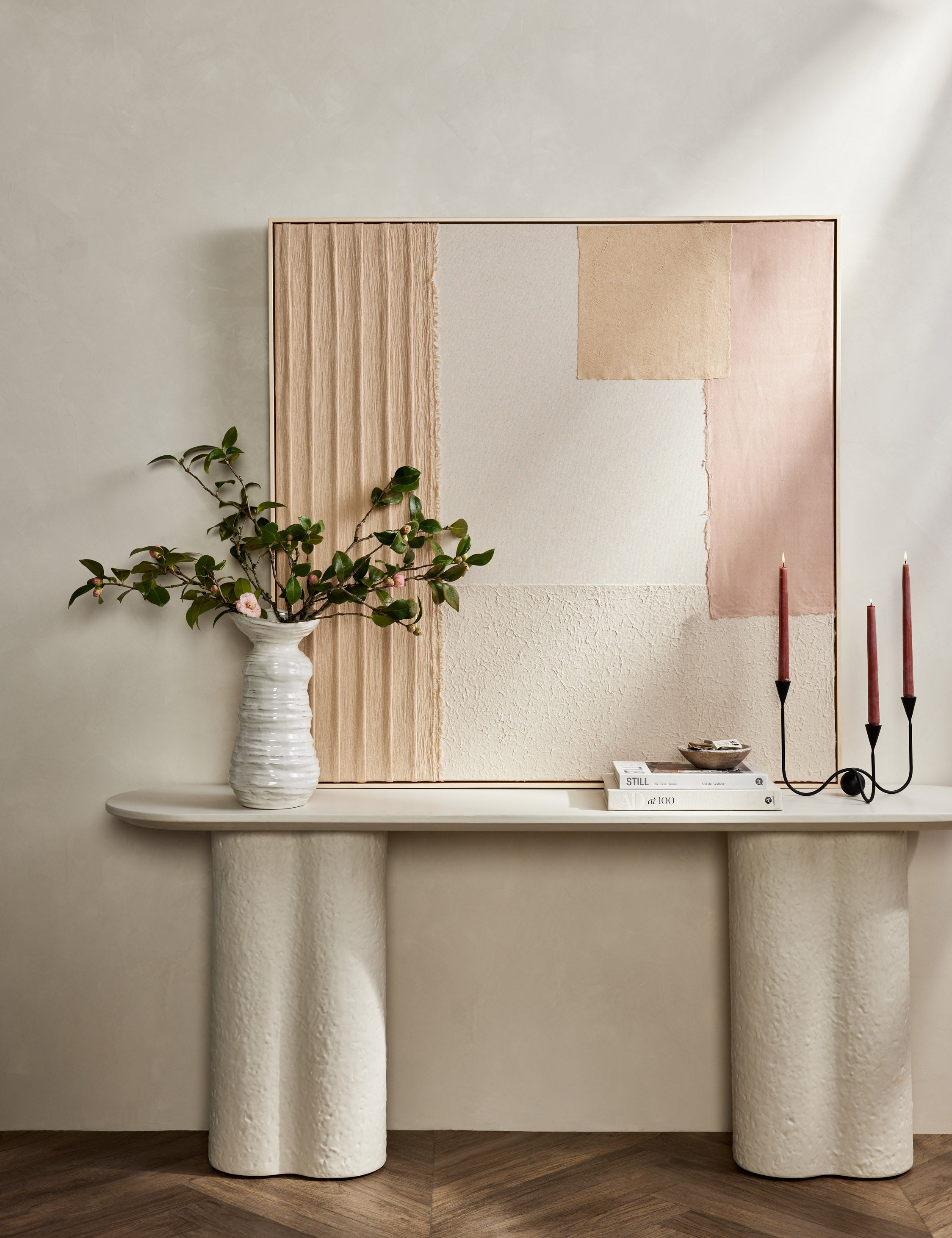 Lulu and Georgia - Patchwork Blush Wall Art by Visual Contrast