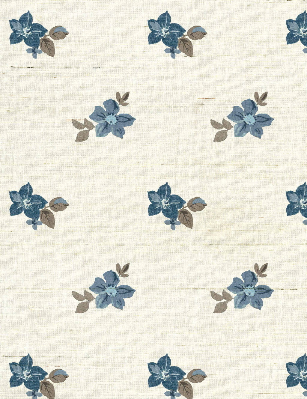 Lulu and Georgia - Anna Floral Grasscloth Wallpaper by Nathan Turner