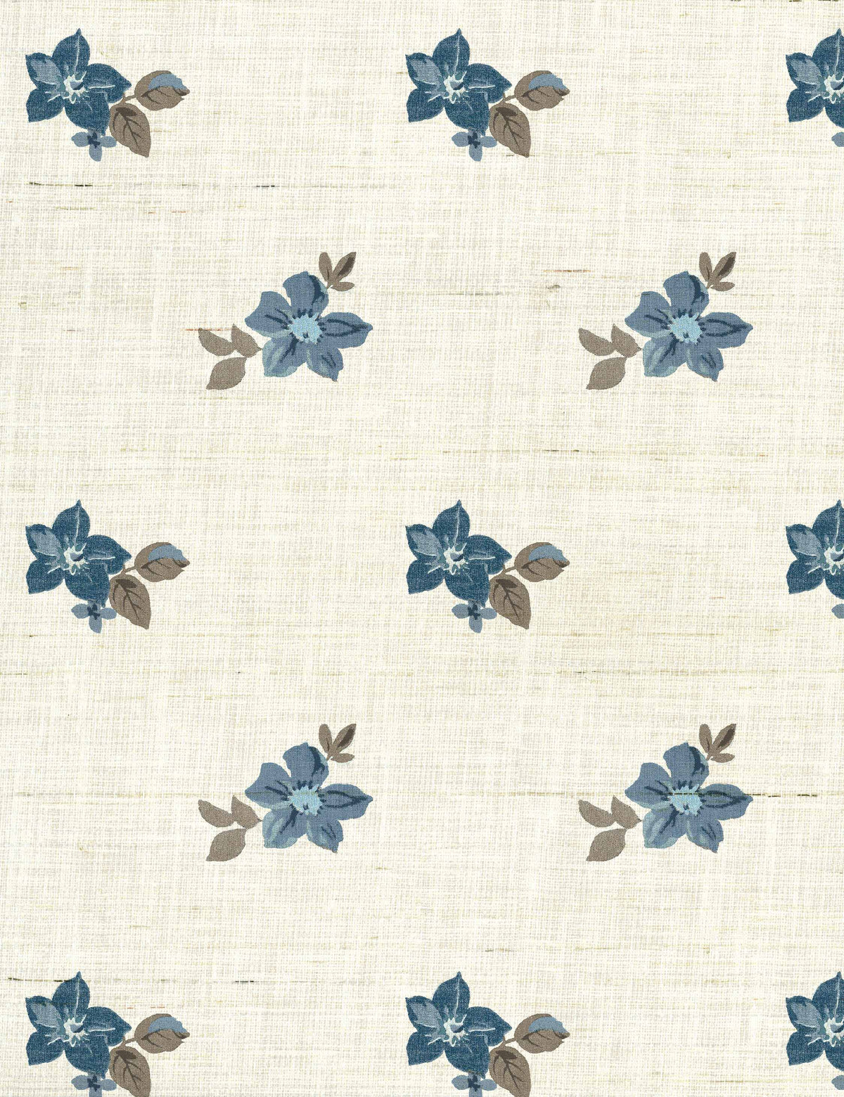 Lulu and Georgia - Anna Floral Grasscloth Wallpaper by Nathan Turner