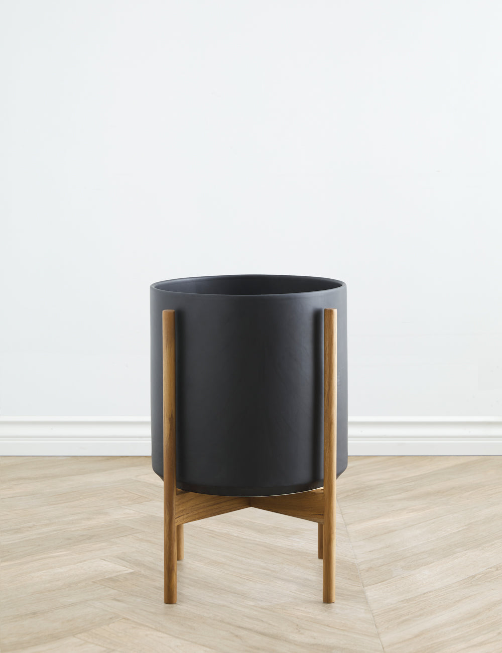 Lulu and Georgia - Ceramic Planter Pot + Teak Stand by LBE Design