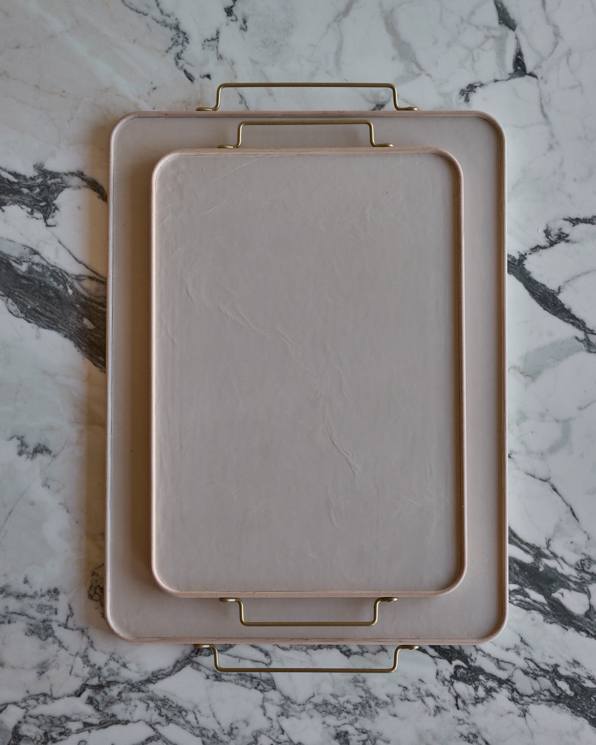 Lostine - Bennett Leather Tray - Eggshell