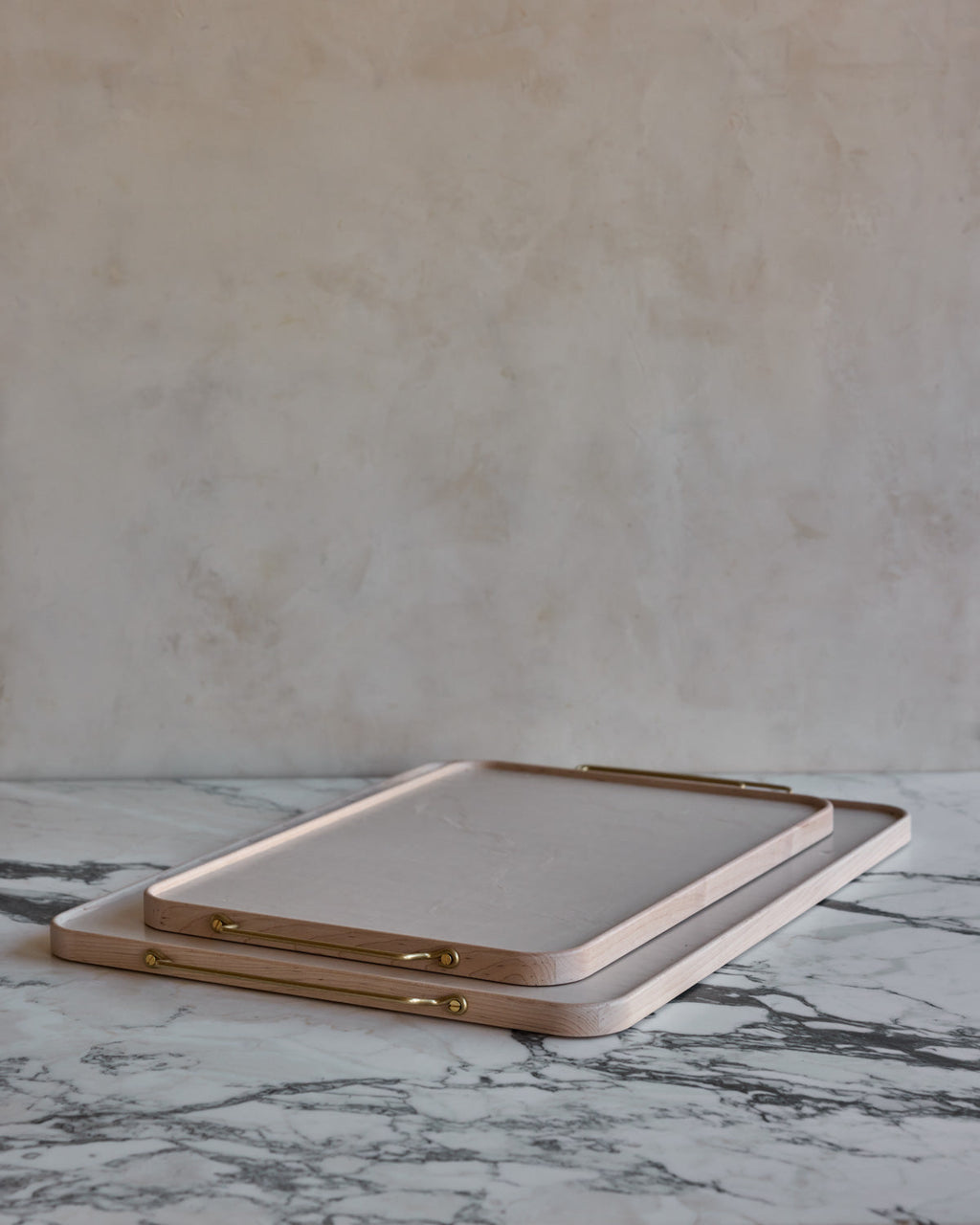 Lostine - Bennett Leather Tray - Eggshell