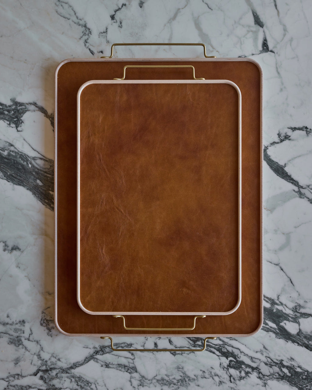 Lostine - Bennett Leather Tray - Cognac
