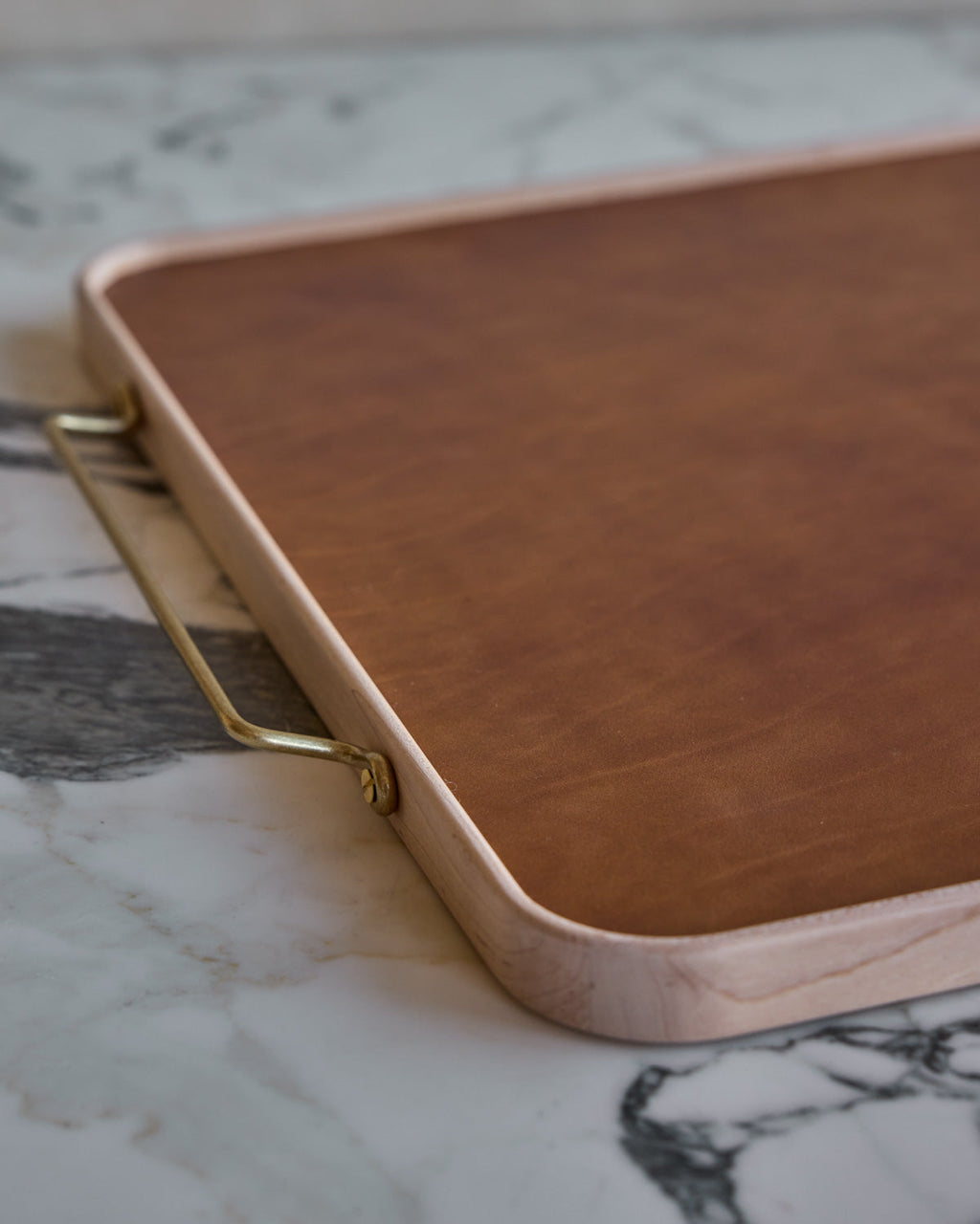 Lostine - Bennett Leather Tray - Cognac