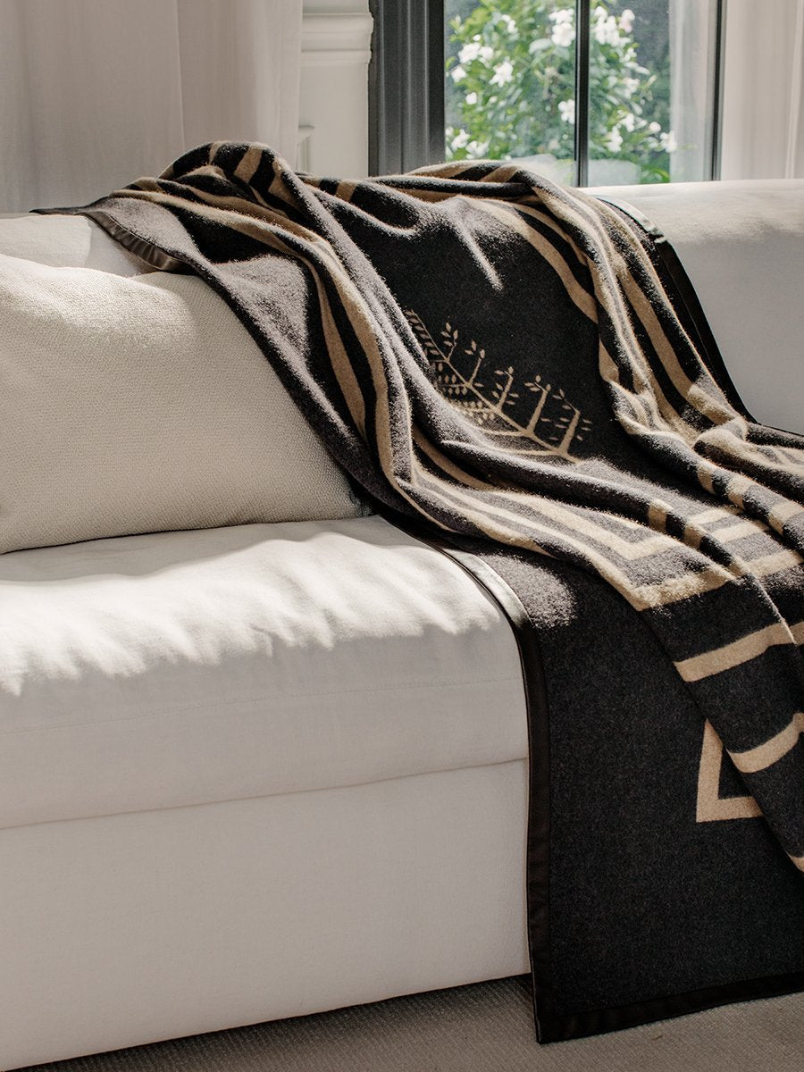 Four Seasons - Leather Trim Throw