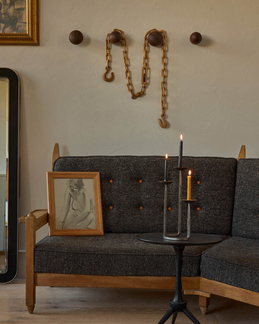 Lostine - Mid - Century Angular Sofa by Guillerme and Chambron