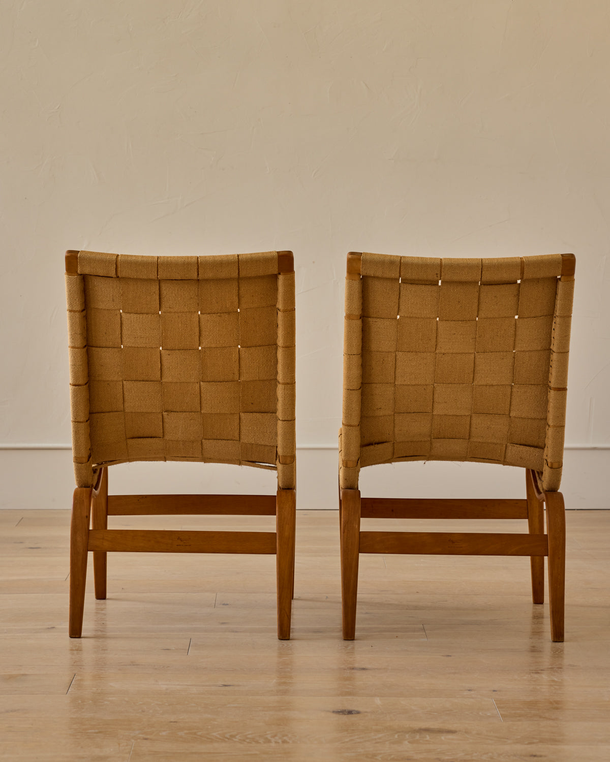Lostine - Pair of 'Eva' Beech Easy Chairs by Bruno Mathsson