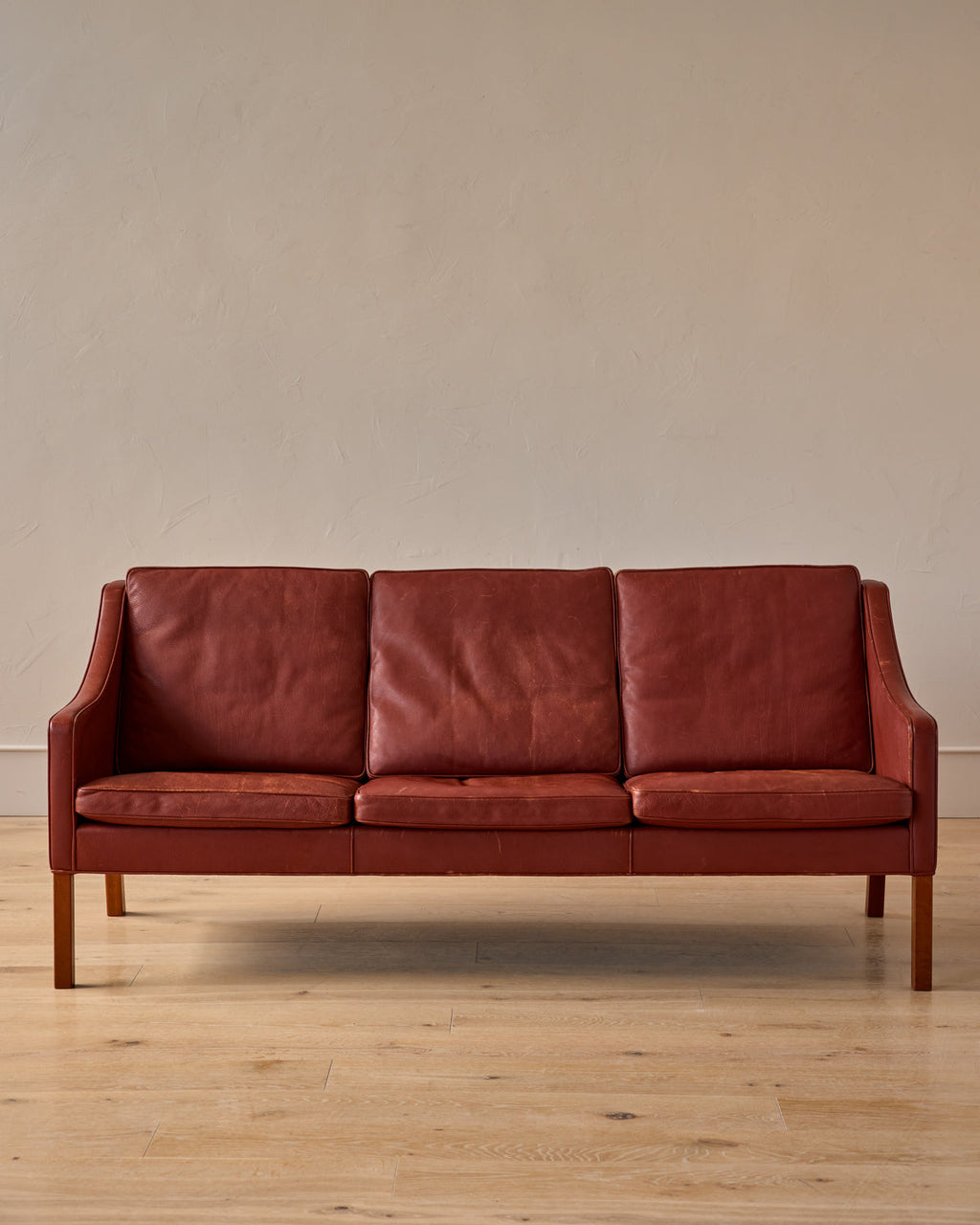 Lostine - Red Leather 3 - Seater Sofa