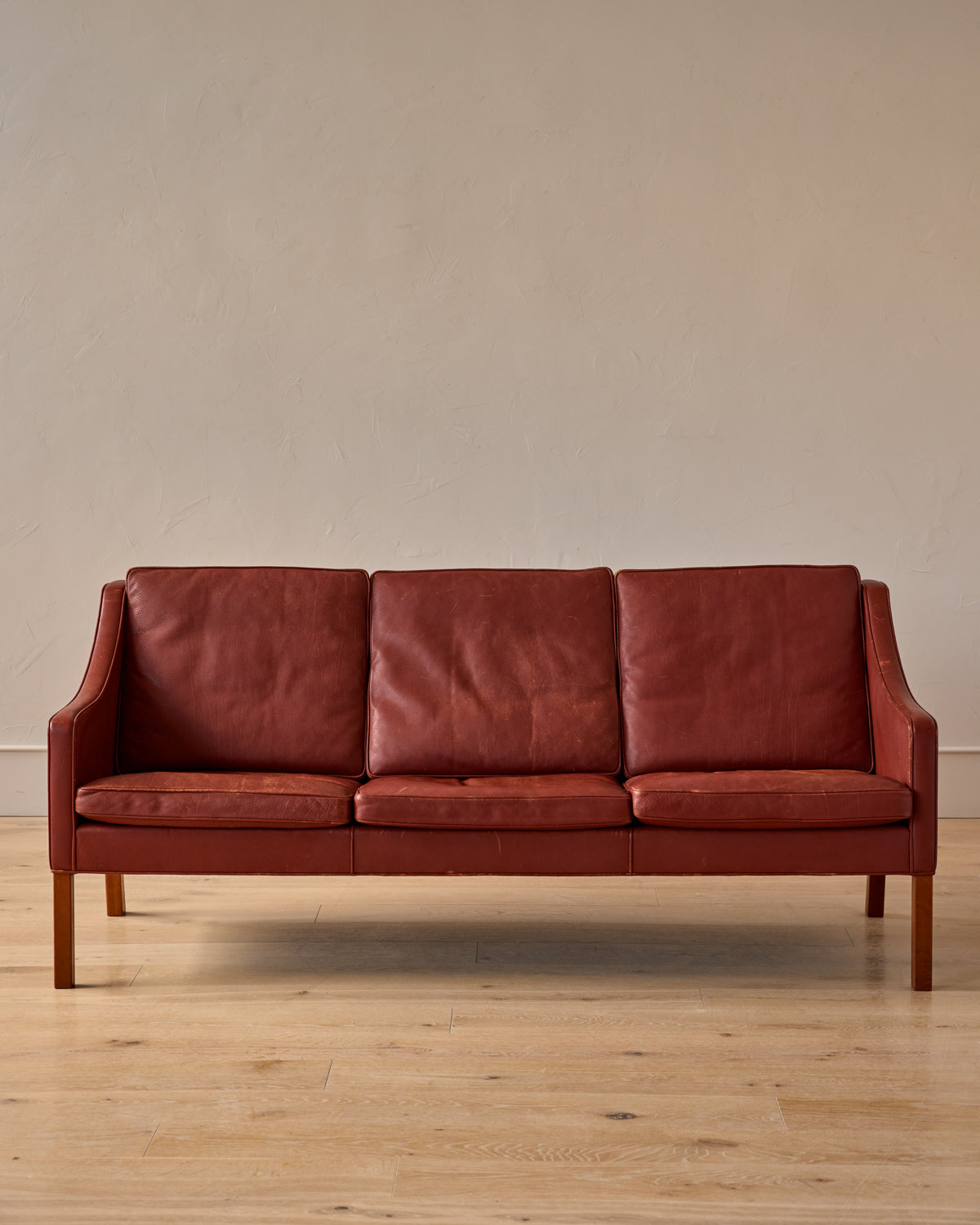 Lostine - Red Leather 3 - Seater Sofa