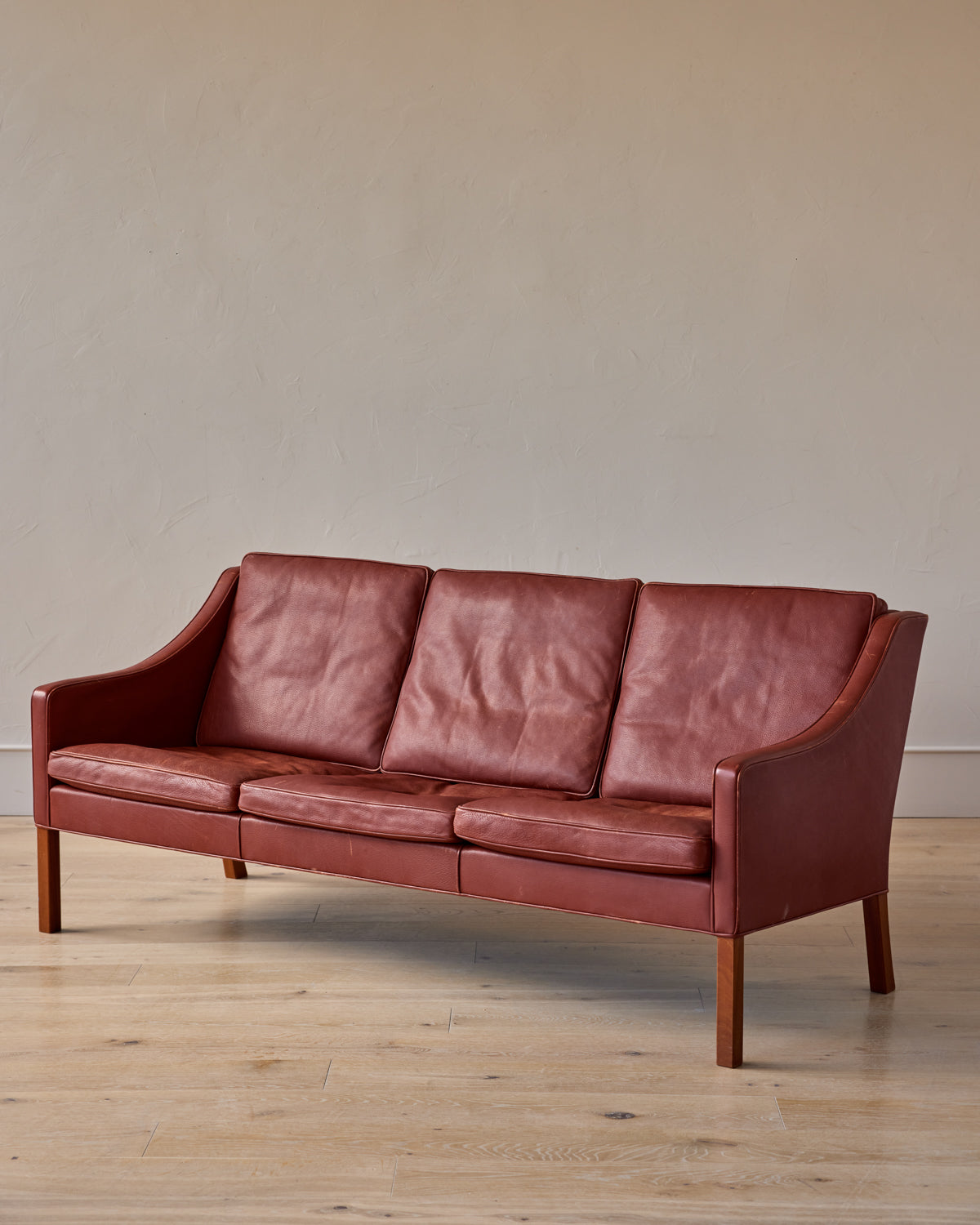 Lostine - Red Leather 3 - Seater Sofa