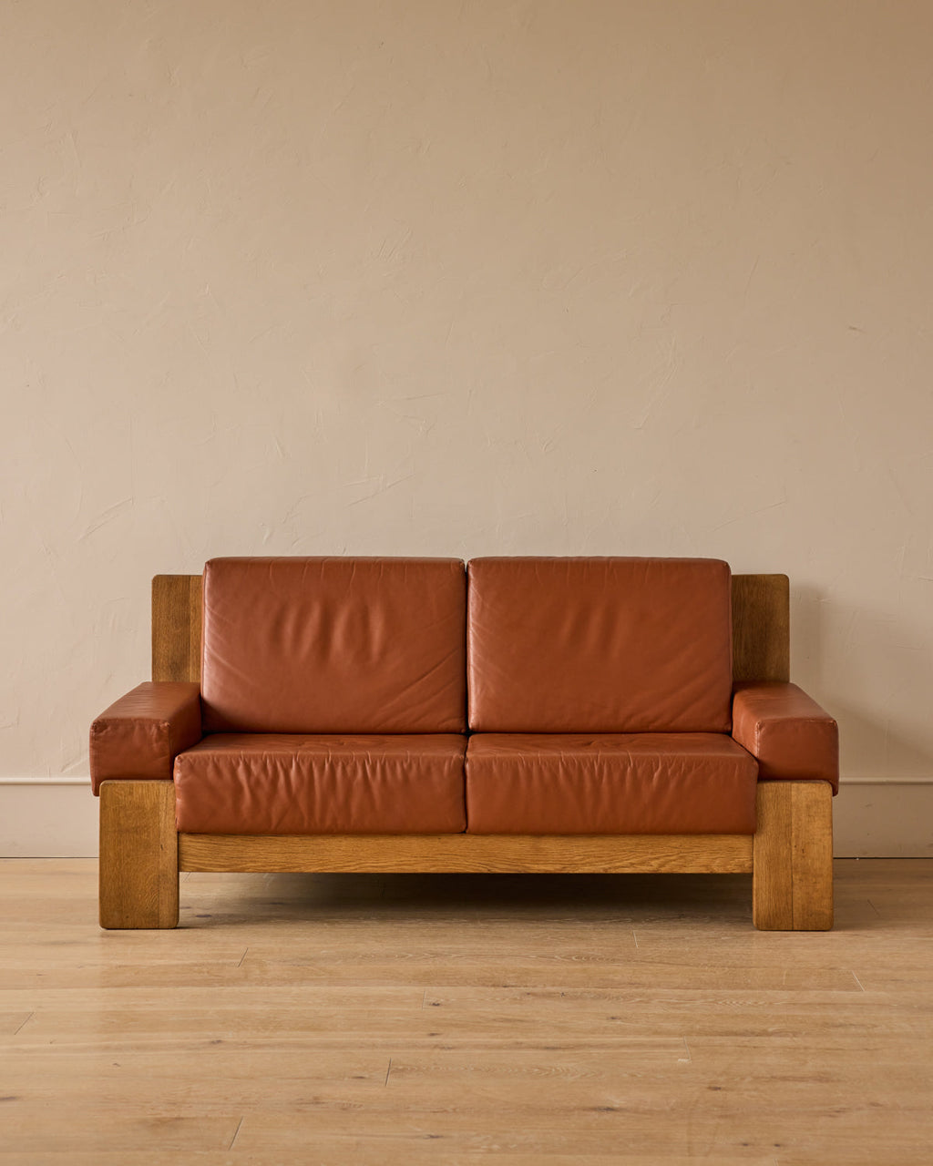 Lostine - Oak + Leather Modular Sectional