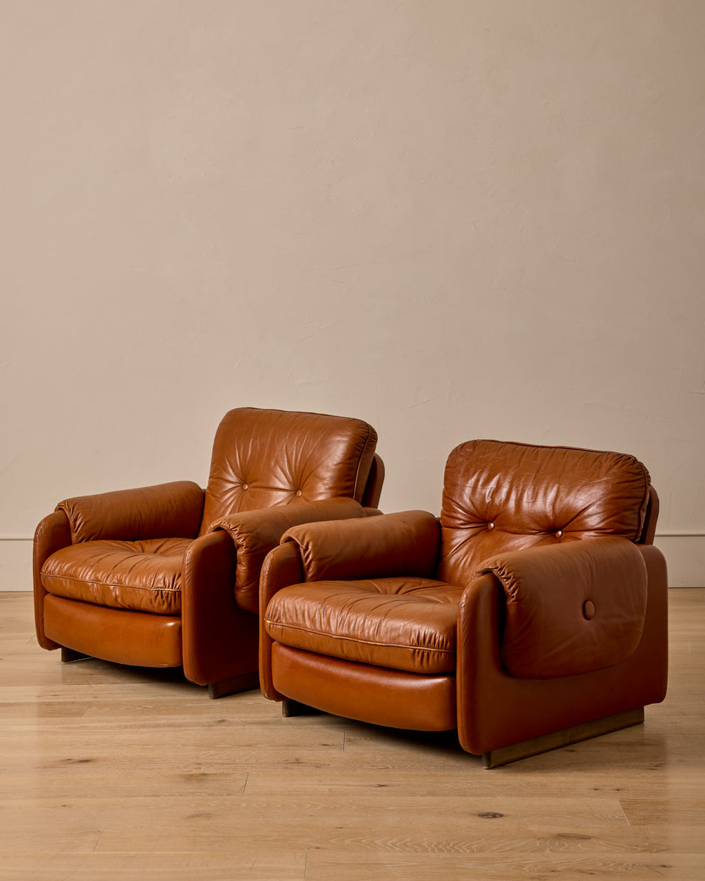 Lostine - Pair of Italian Leather Armchairs