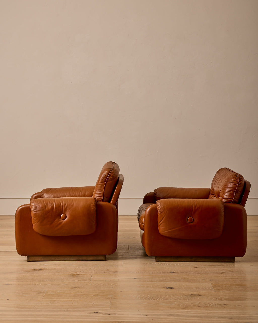 Lostine - Pair of Italian Leather Armchairs