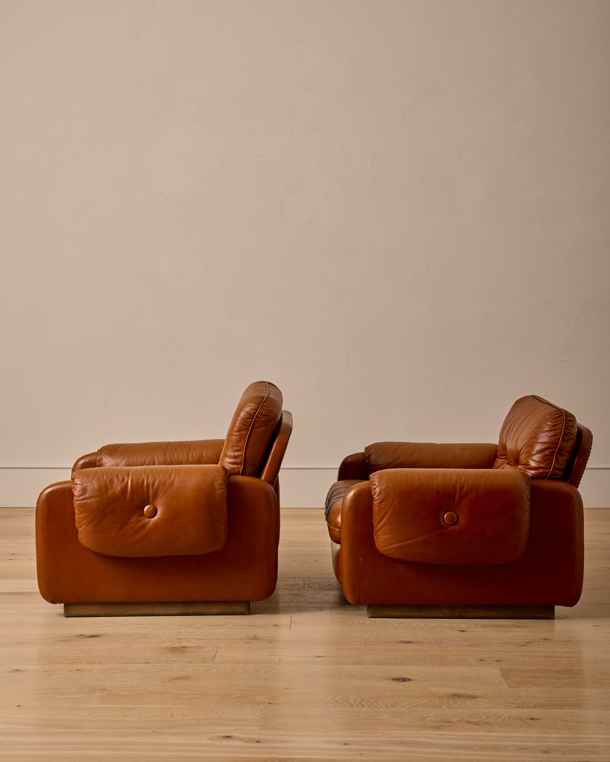 Lostine - Pair of Italian Leather Armchairs
