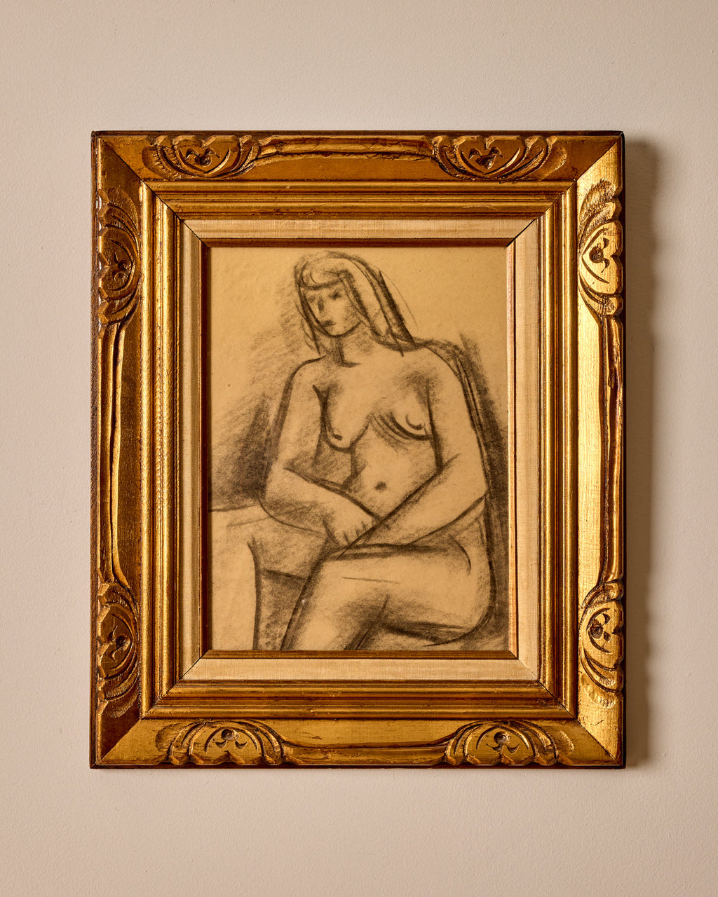 Lostine - Seated Nude in Charcoal
