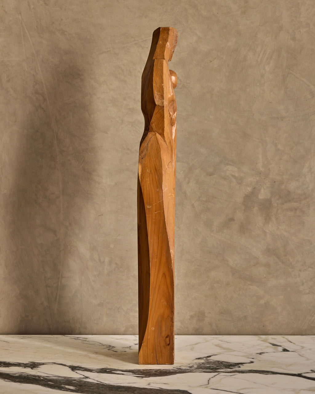 Lostine - Handcarved Wooden Mother + Child Sculpture